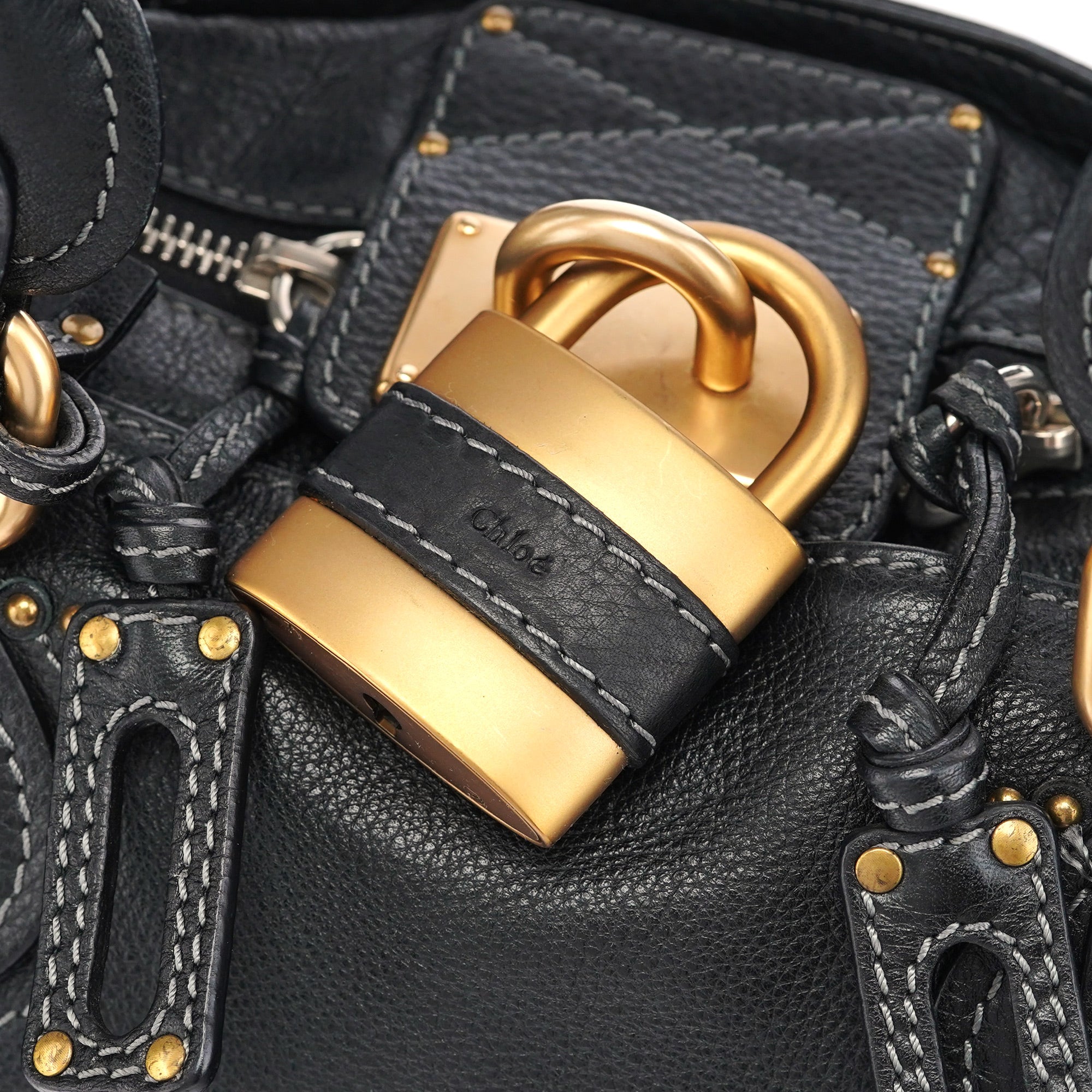 Black Leather Paddington Shoulder Bag