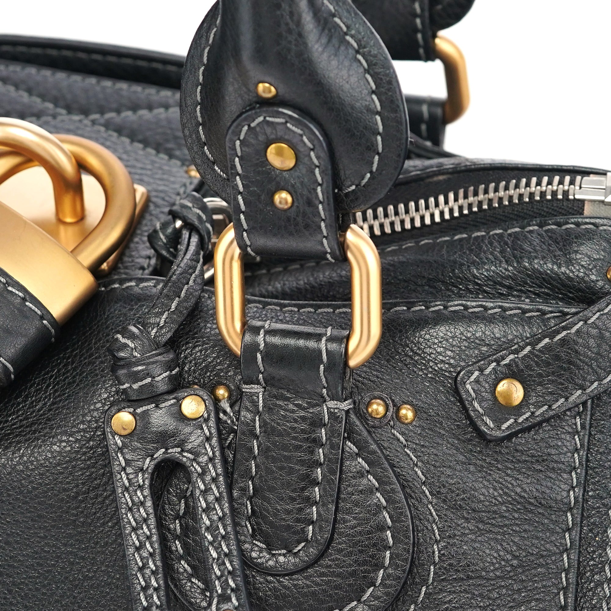 Black Leather Paddington Shoulder Bag