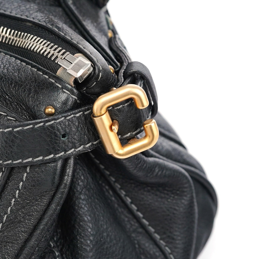 Black Leather Paddington Shoulder Bag