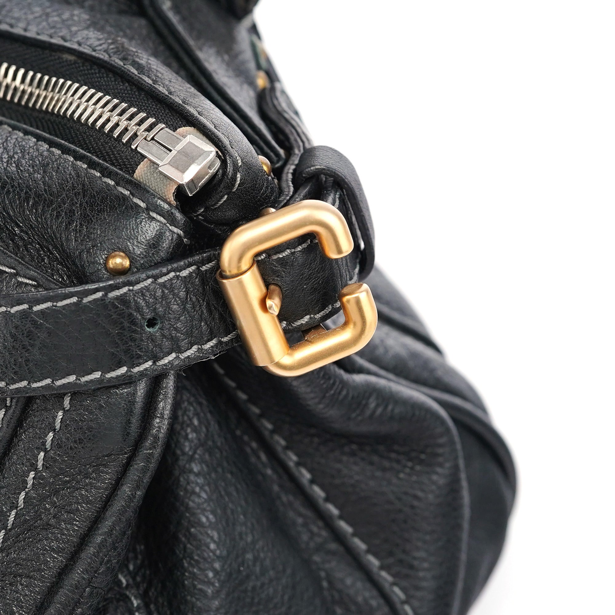 Black Leather Paddington Shoulder Bag