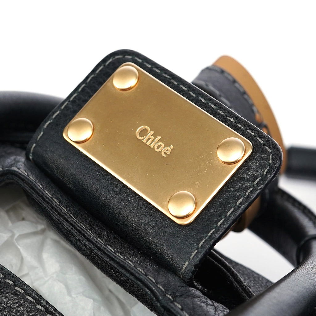 Black Leather Paddington Shoulder Bag