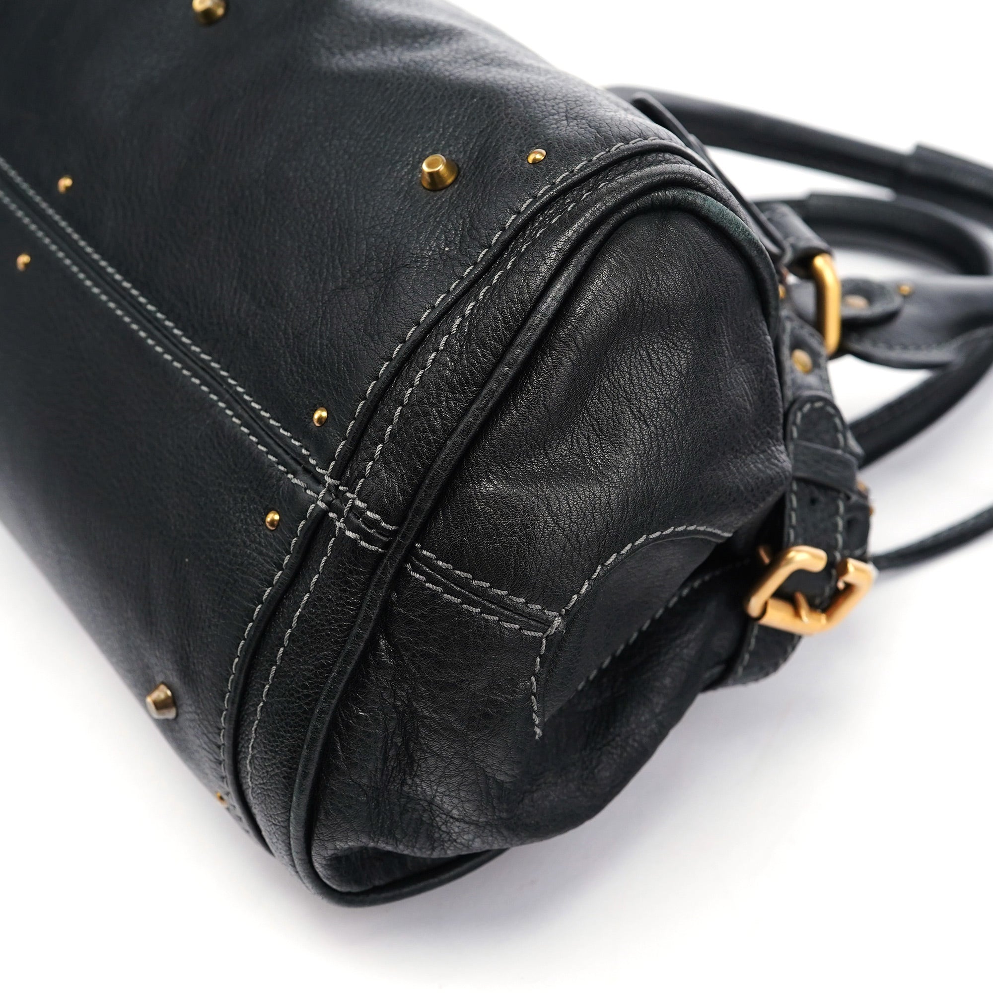 Black Leather Paddington Shoulder Bag