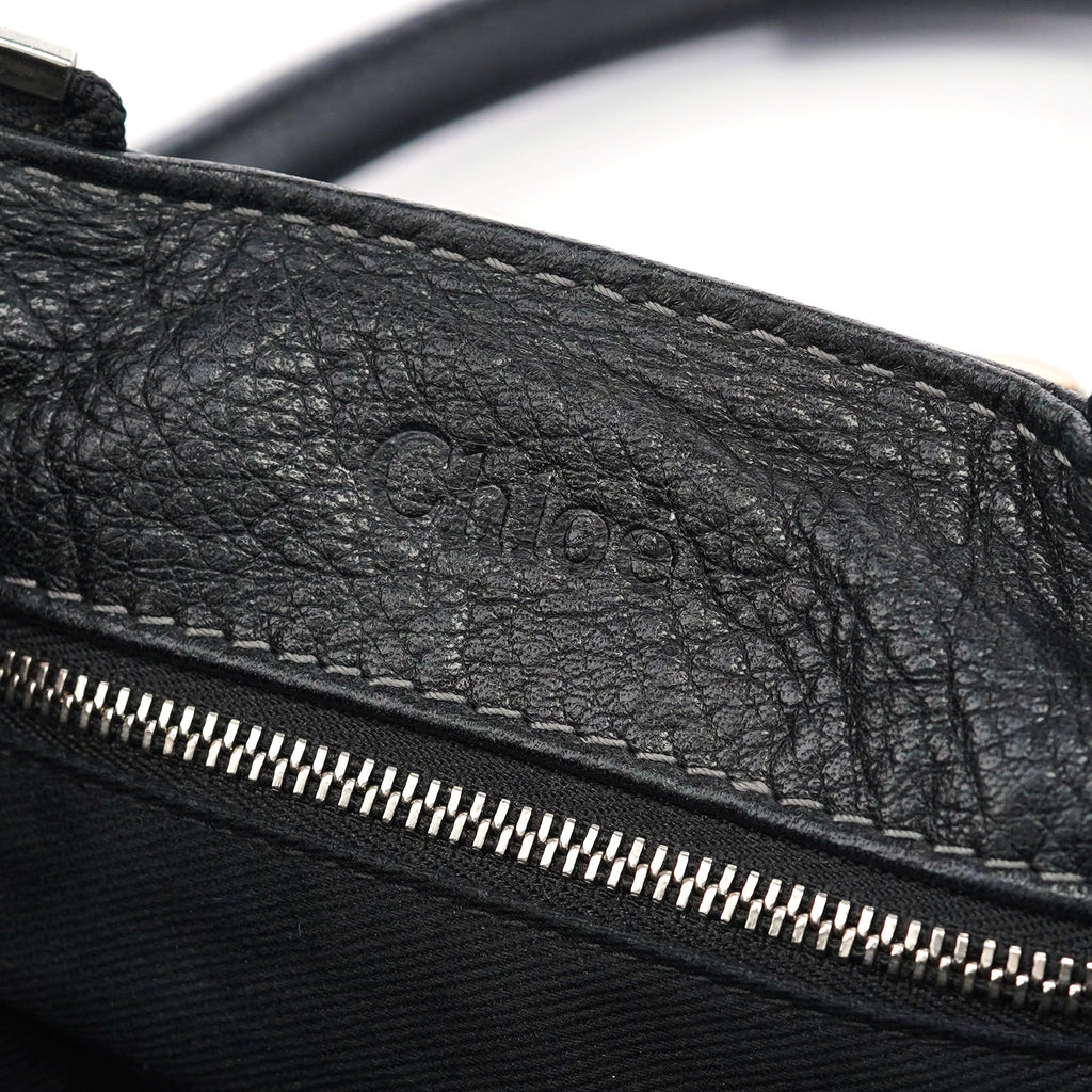Black Leather Paddington Shoulder Bag