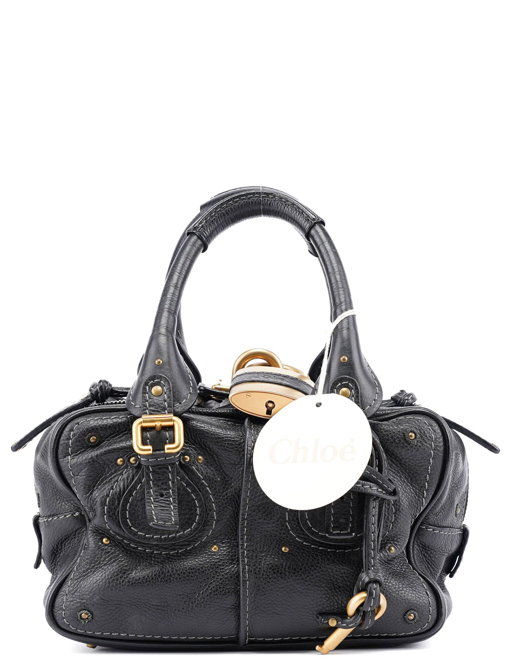 Black Leather Paddington Shoulder Bag