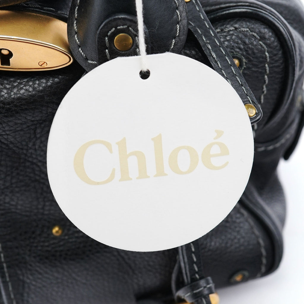 Black Leather Paddington Shoulder Bag