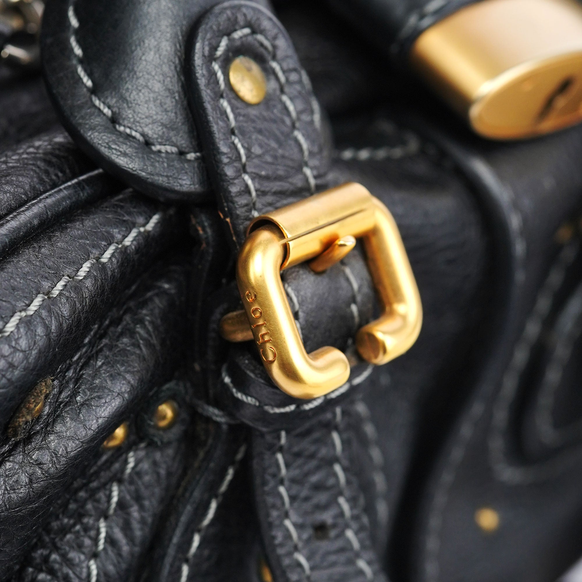 Black Leather Paddington Shoulder Bag