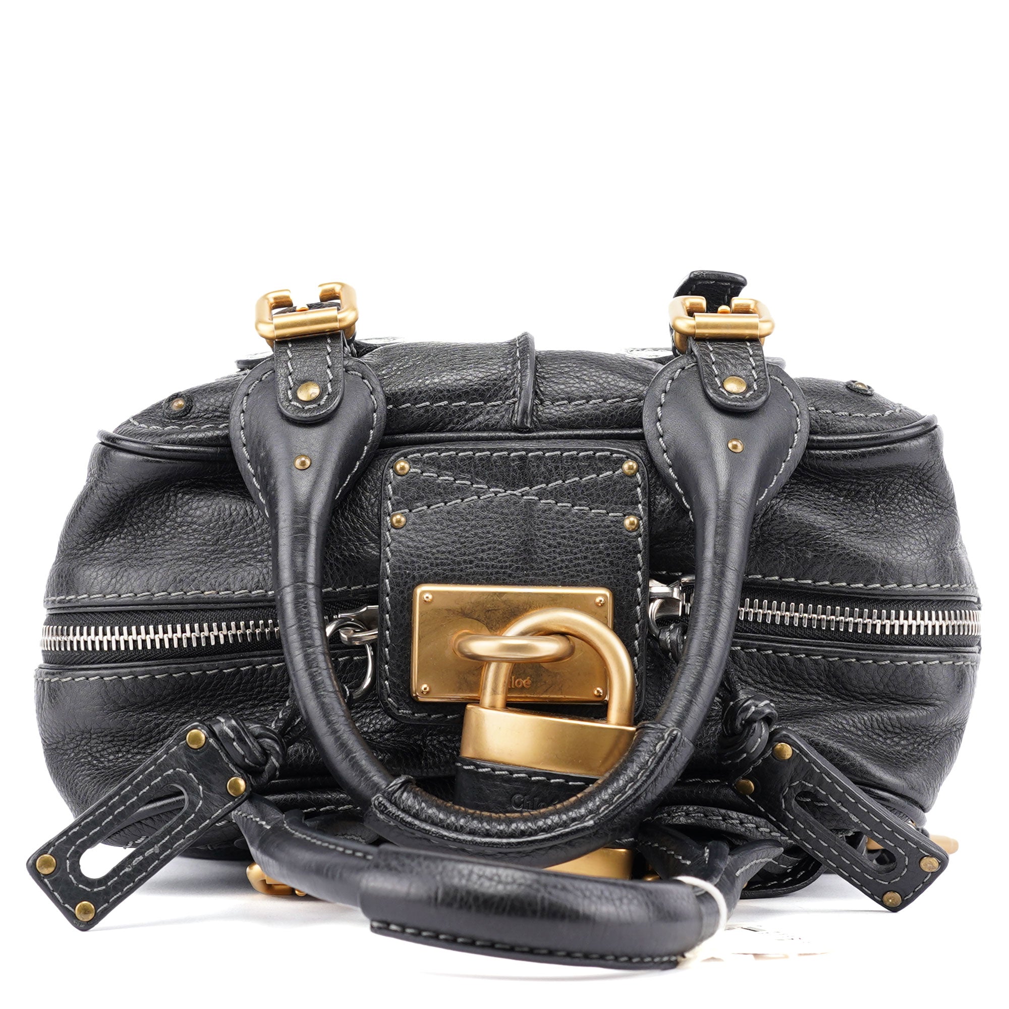 Black Leather Paddington Shoulder Bag