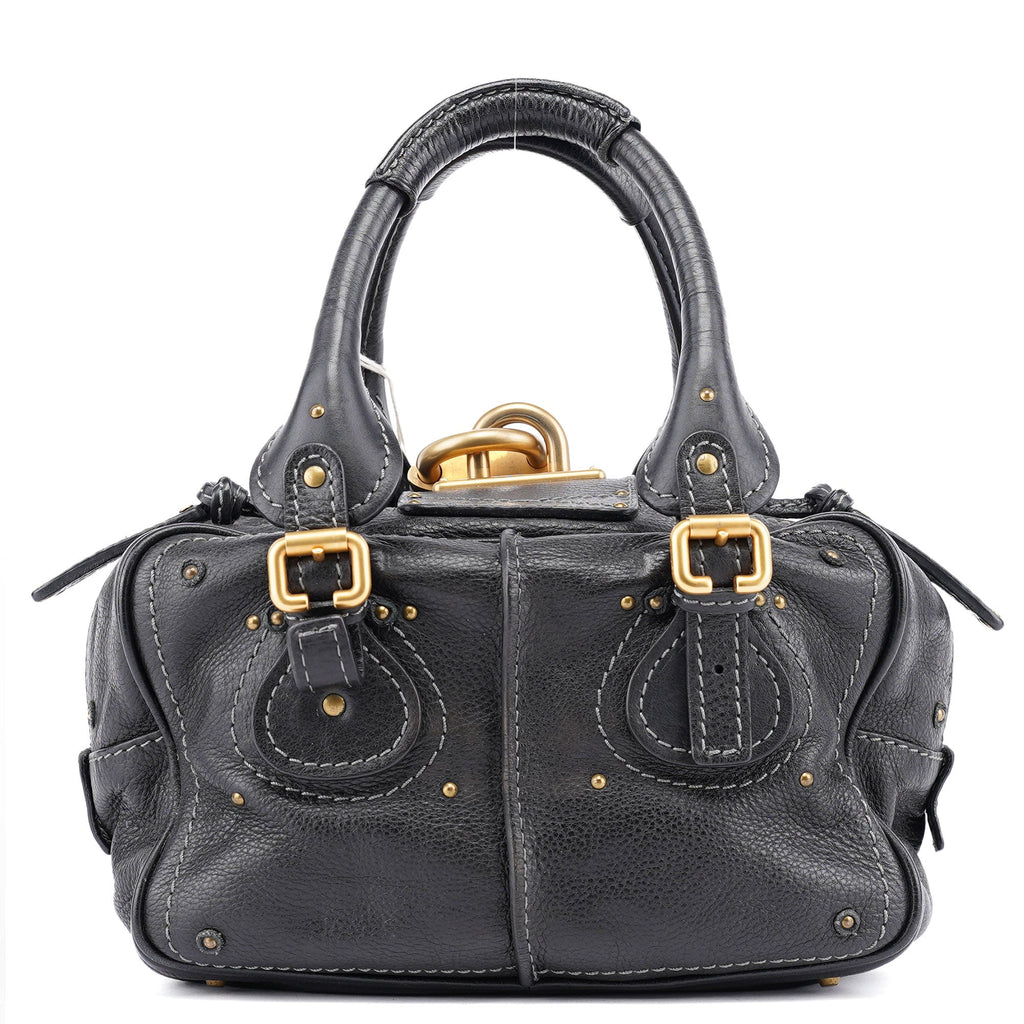 Black Leather Paddington Shoulder Bag
