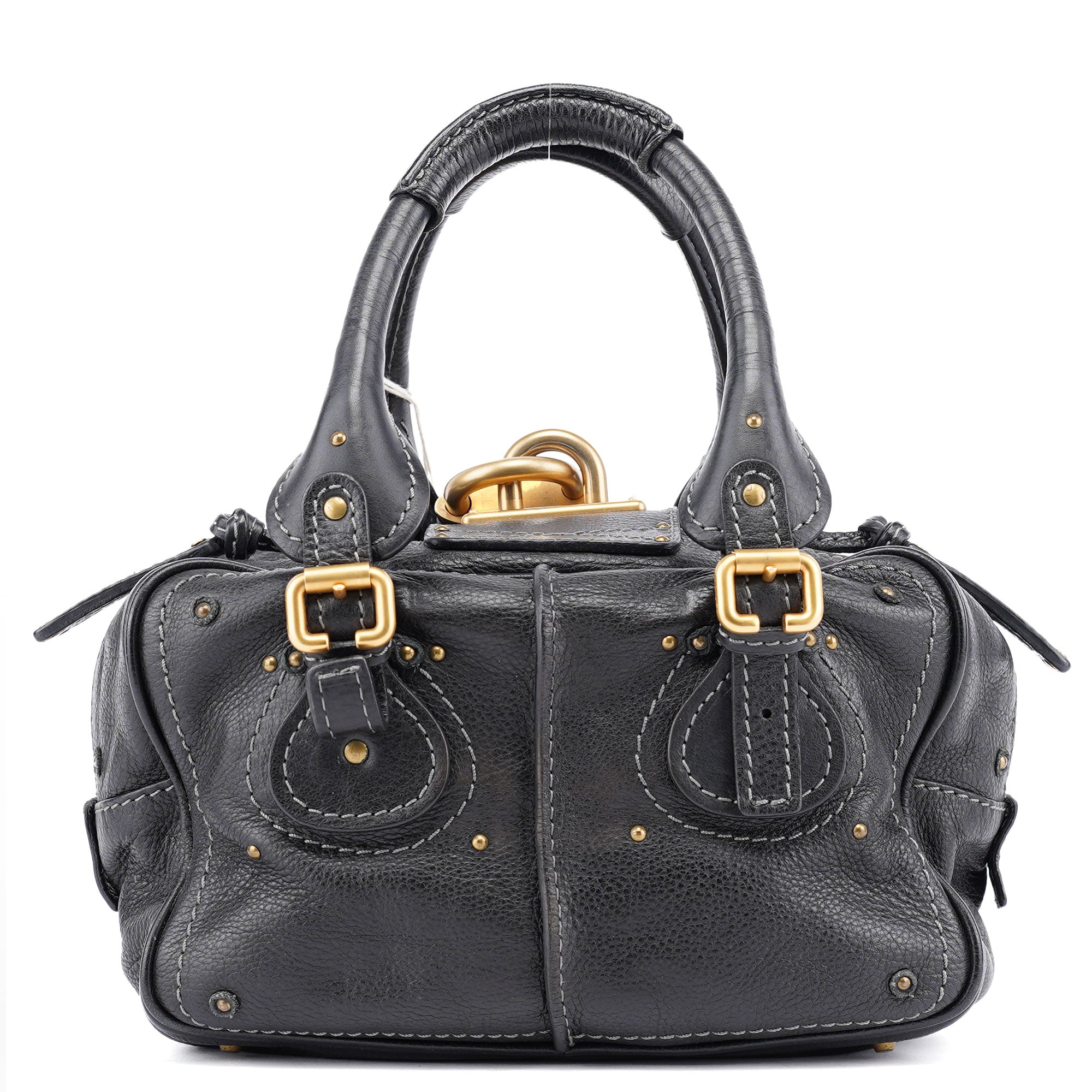 Black Leather Paddington Shoulder Bag
