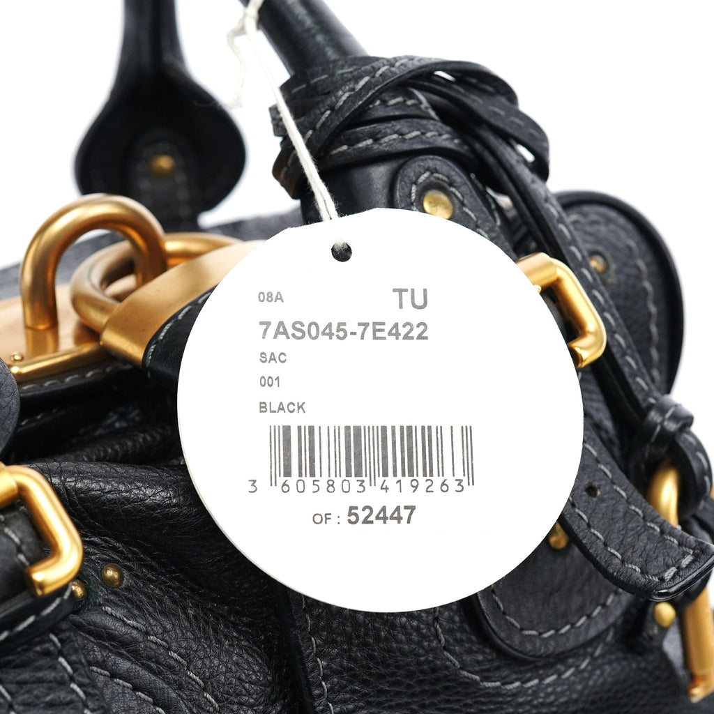 Black Leather Paddington Shoulder Bag