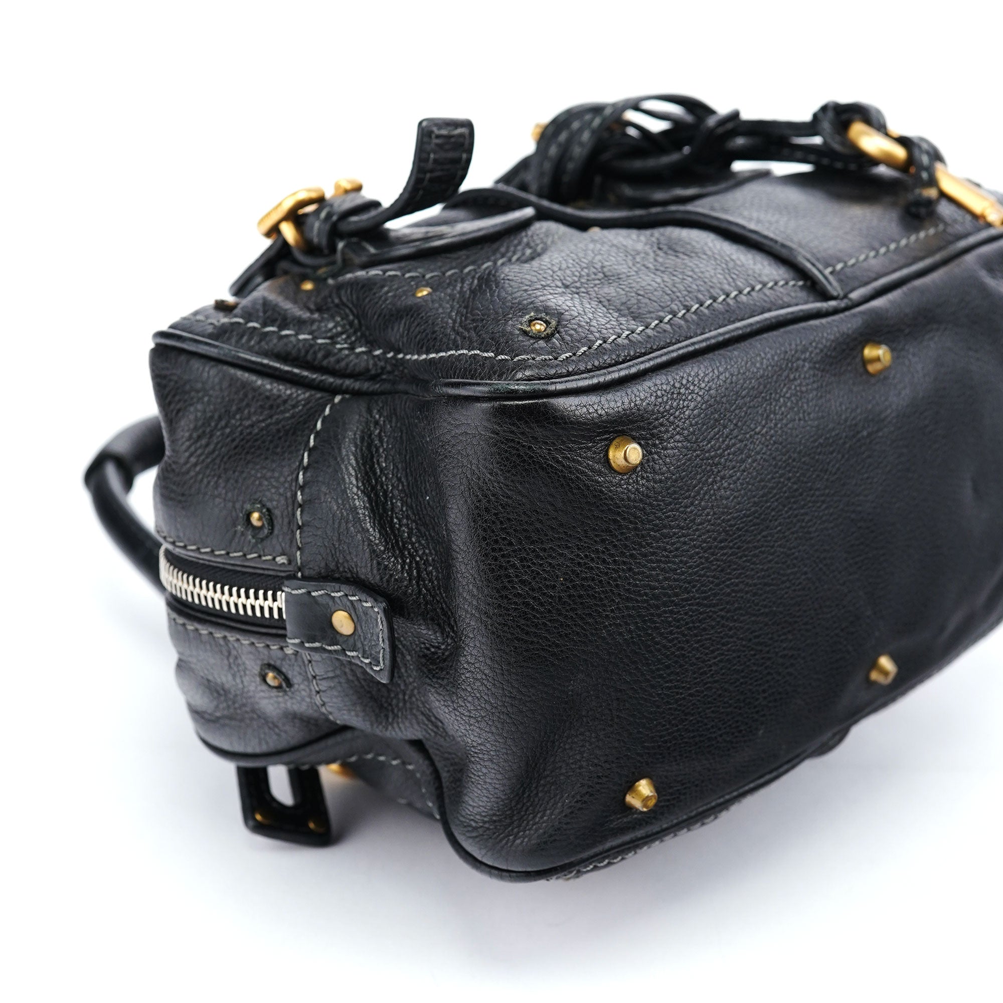 Black Leather Paddington Shoulder Bag