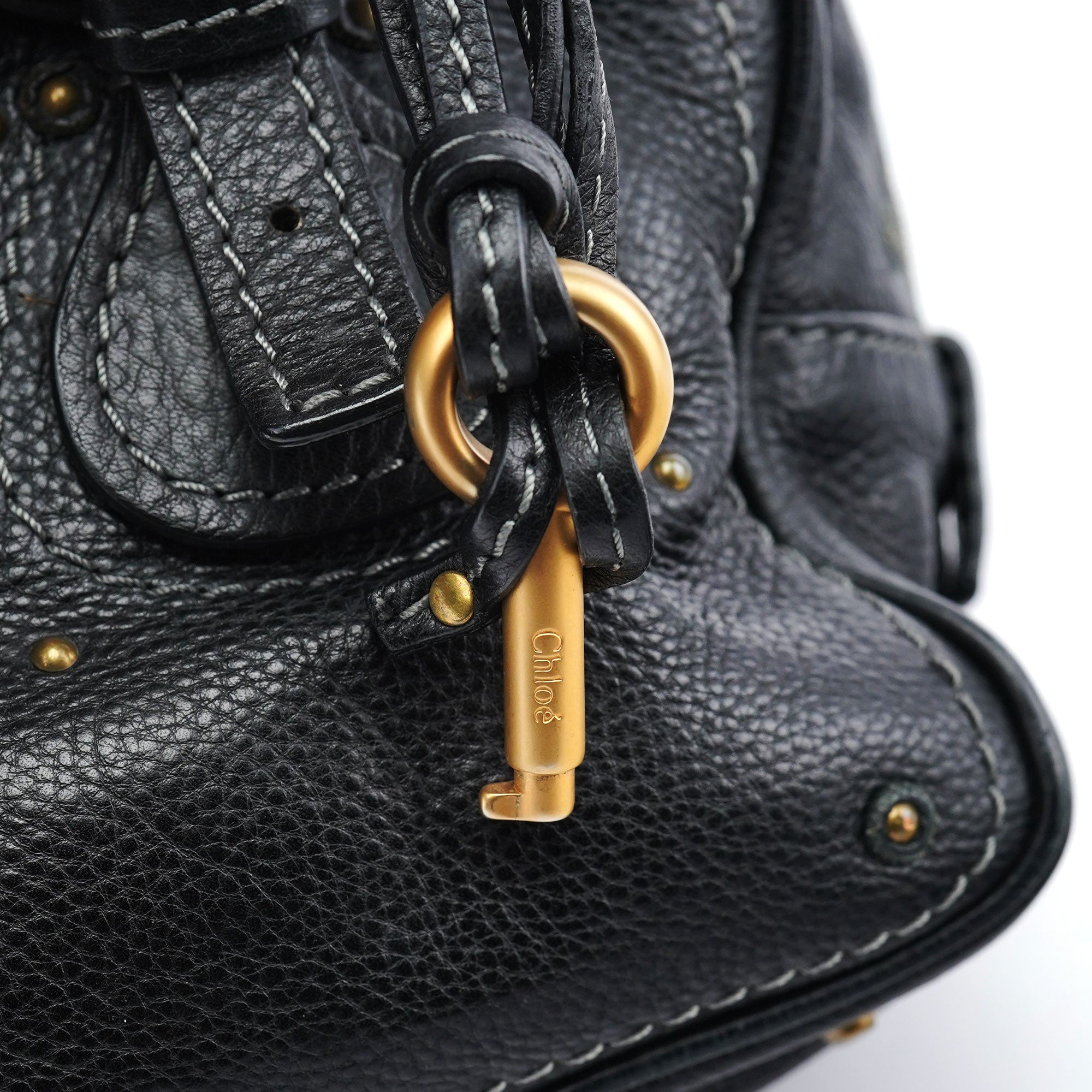 Black Leather Paddington Shoulder Bag