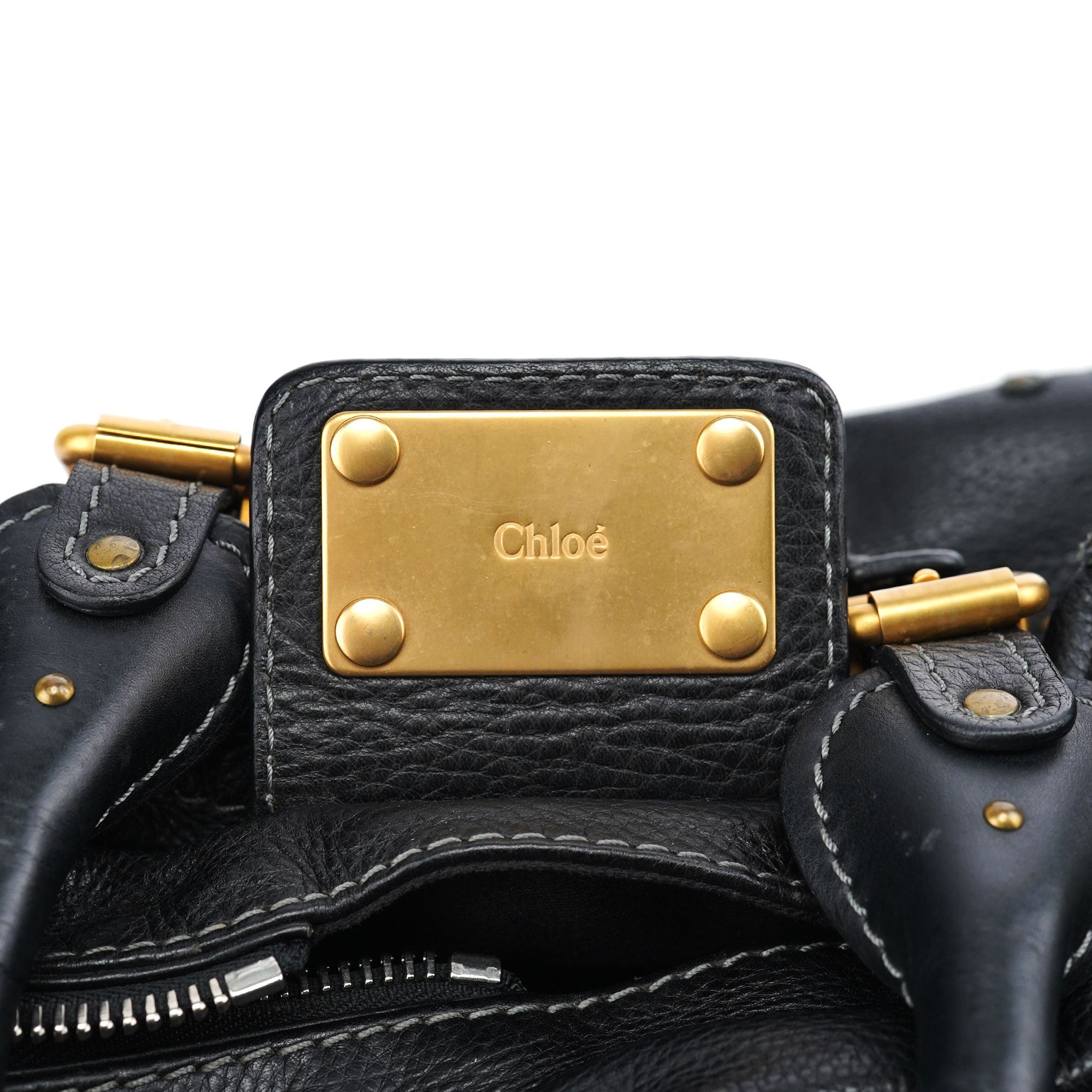 Black Leather Paddington Shoulder Bag