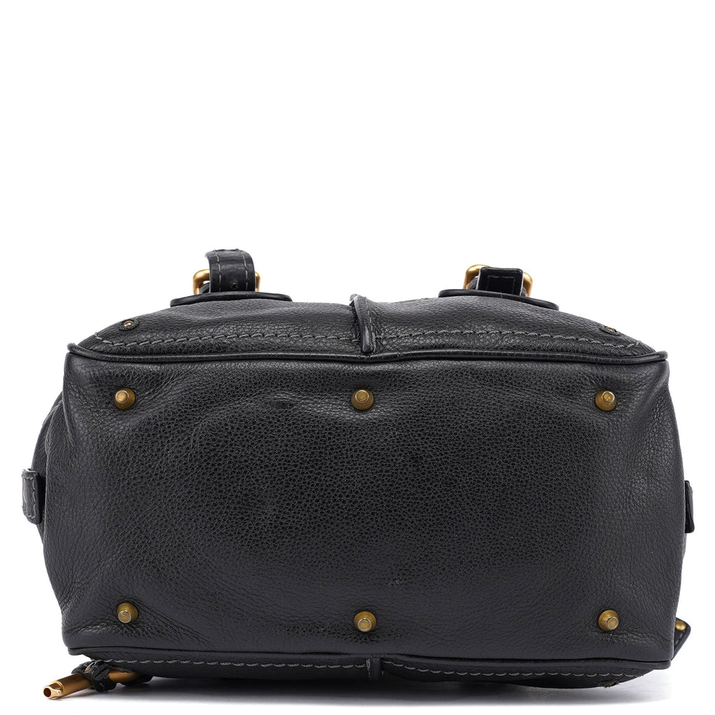 Black Leather Paddington Shoulder Bag