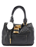 Black Leather Paddington Tote Bag