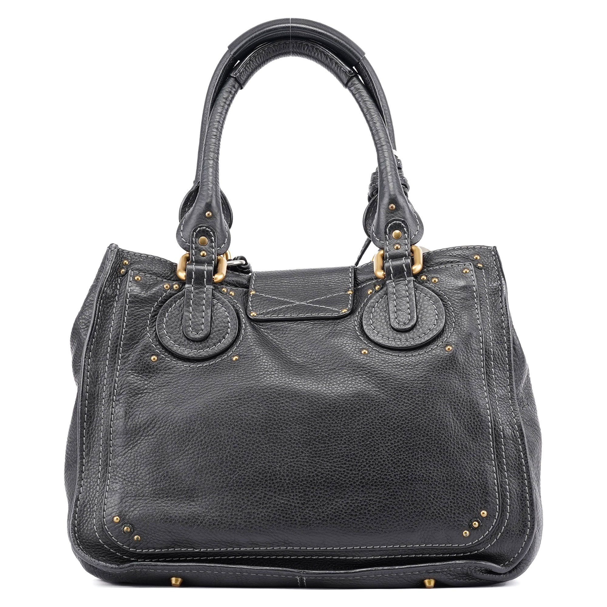 Black Leather Paddington Tote Bag