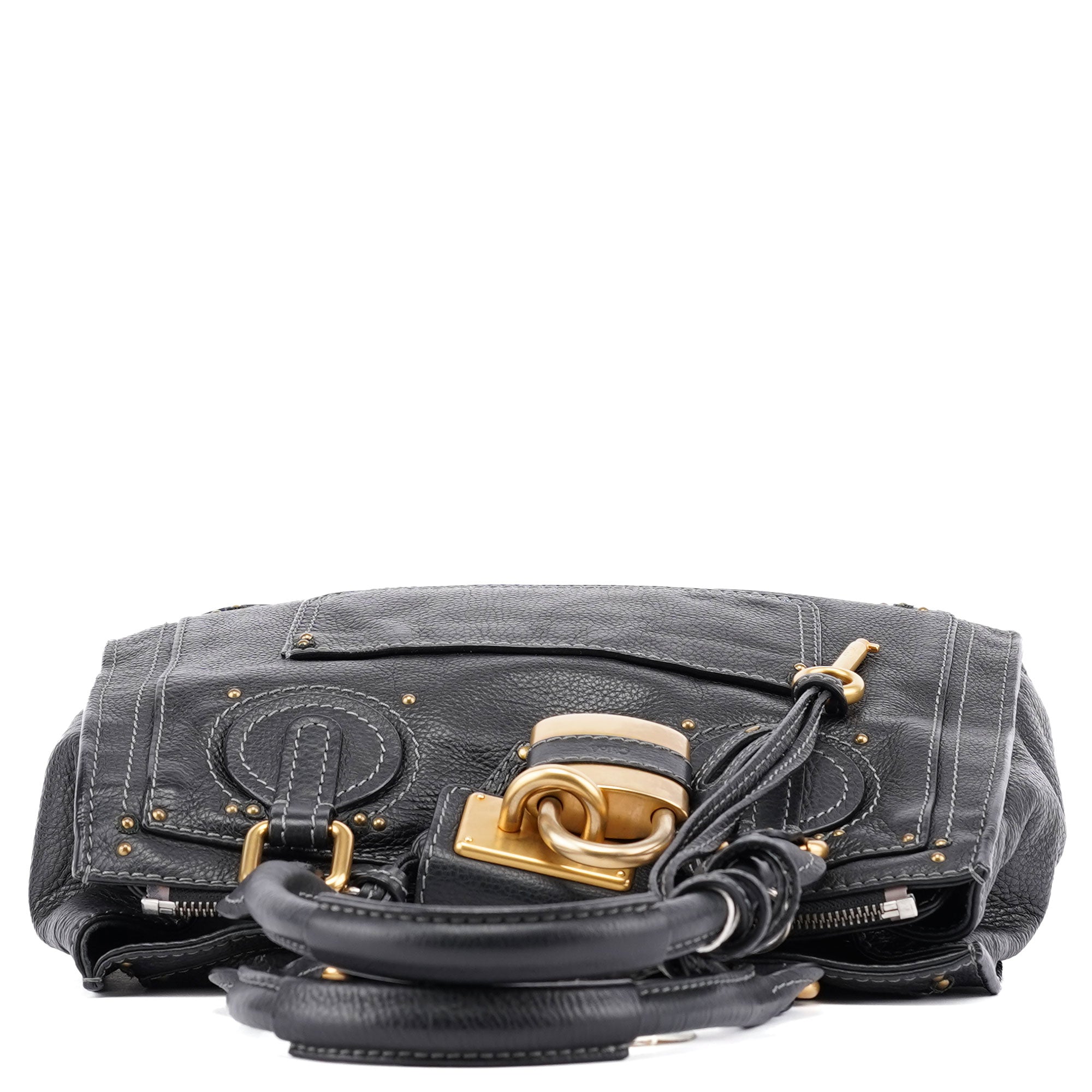 Black Leather Paddington Tote Bag