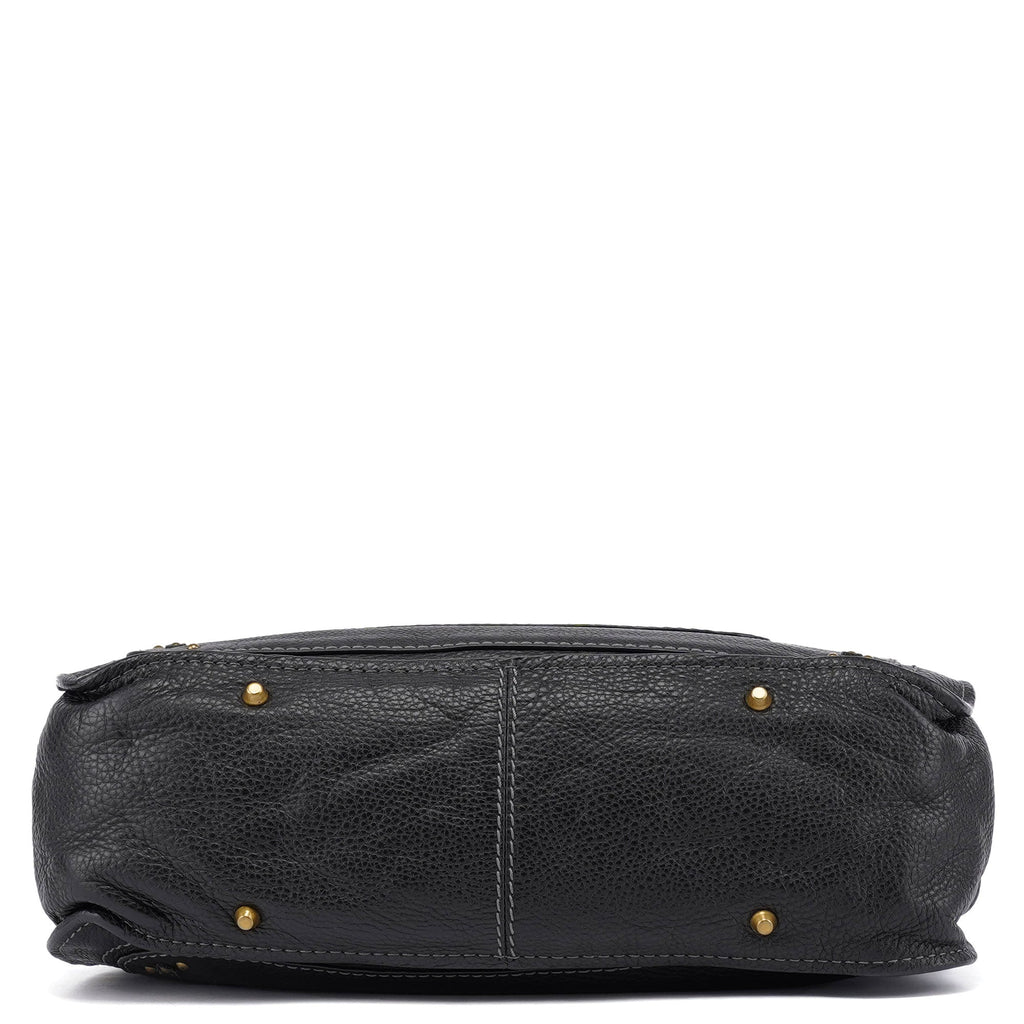 Black Leather Paddington Tote Bag