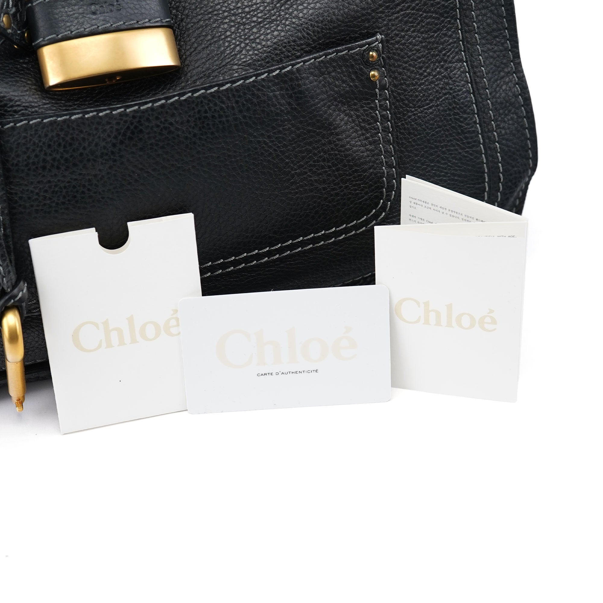Black Leather Paddington Tote Bag