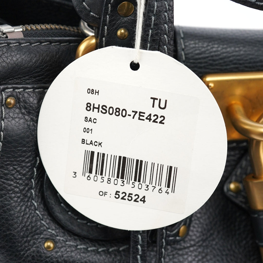 Black Leather Paddington Tote Bag