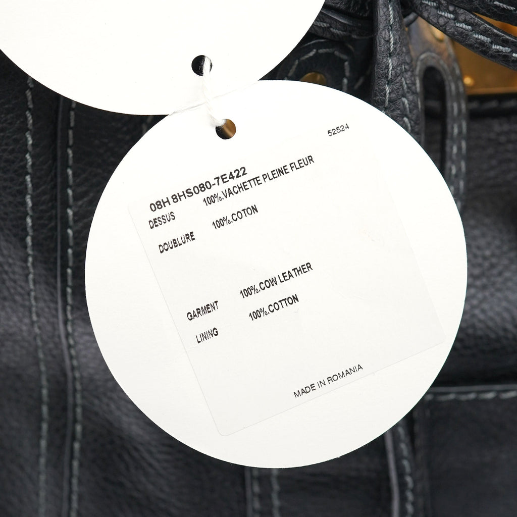 Black Leather Paddington Tote Bag