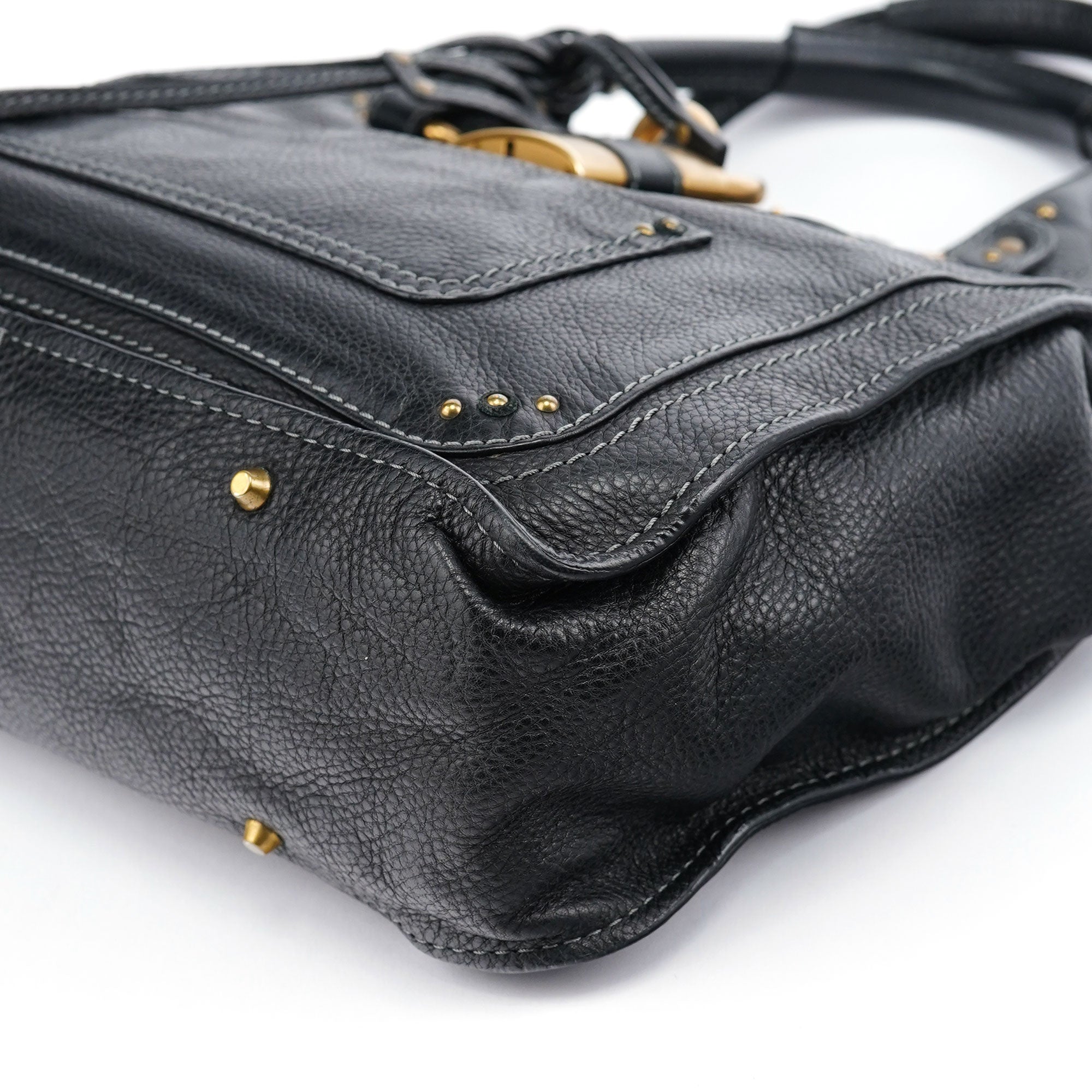 Black Leather Paddington Tote Bag