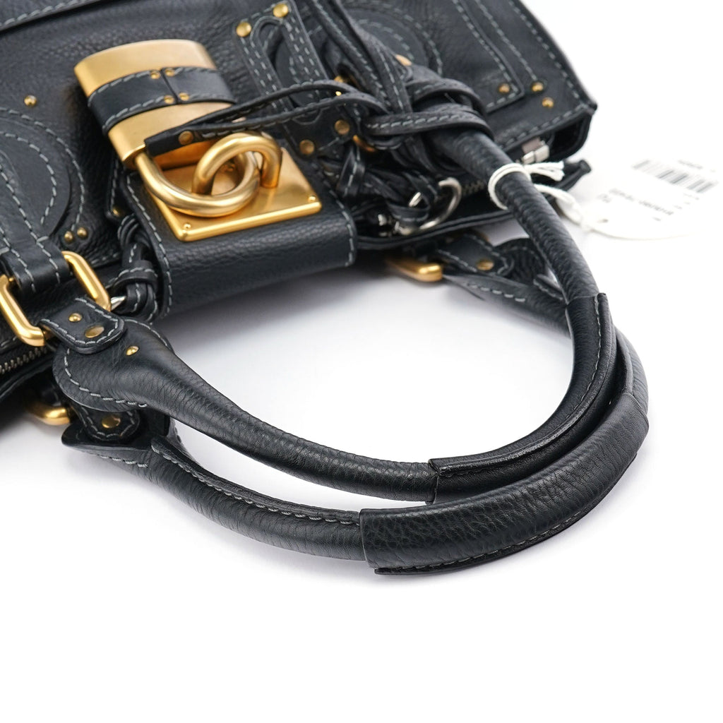 Black Leather Paddington Tote Bag