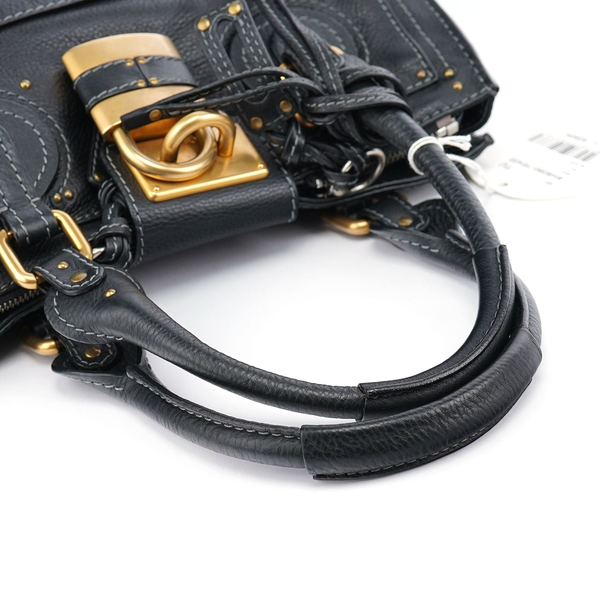 Black Leather Paddington Tote Bag