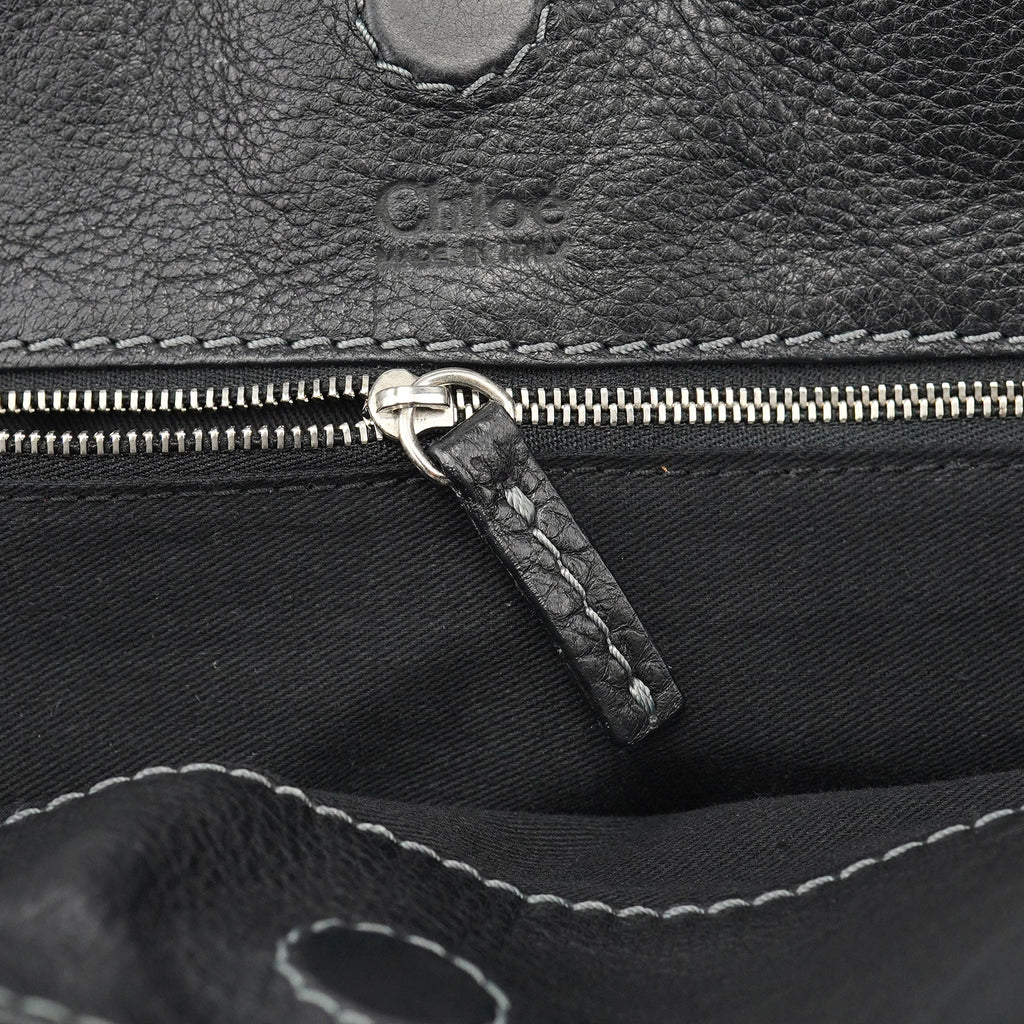 Black Leather Paddington Tote Bag