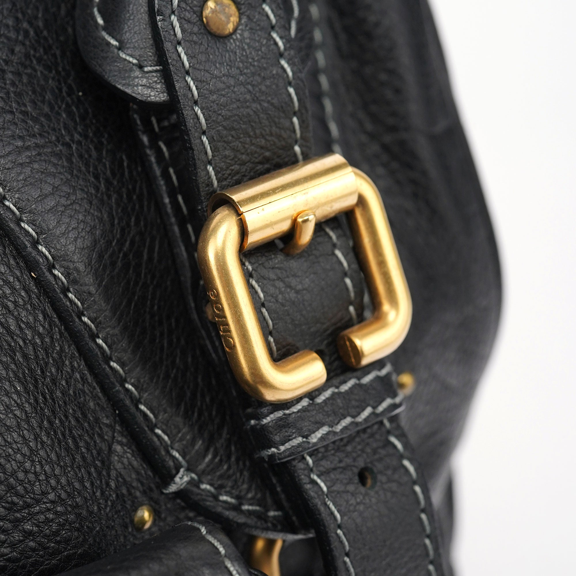 Black Leather Paddington Tote Bag