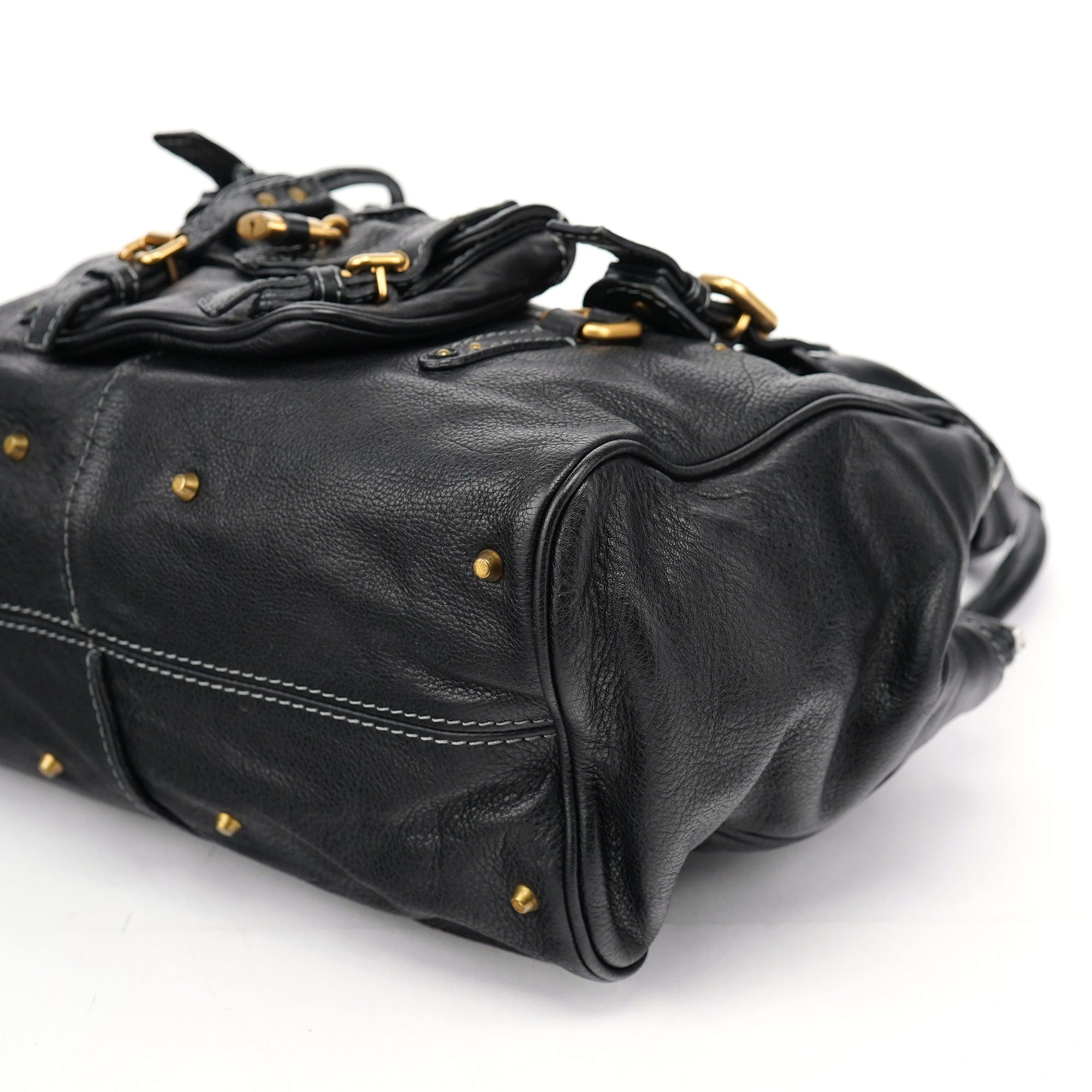 Black Leather Paddington Tote Bag