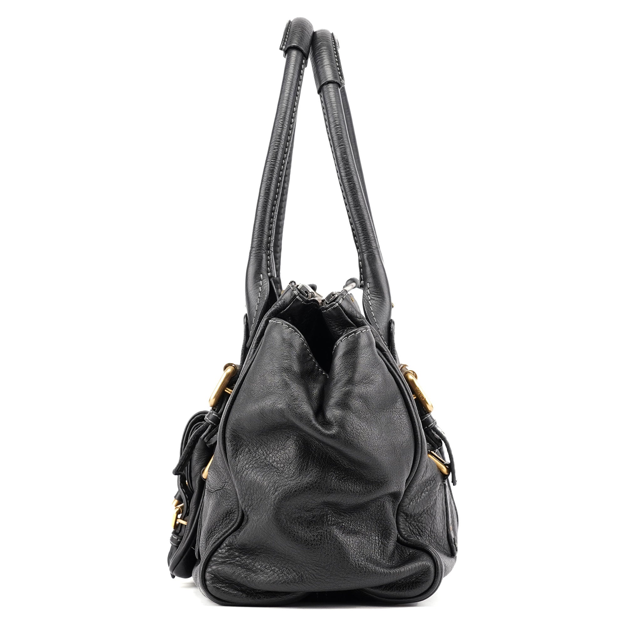 Black Leather Paddington Tote Bag