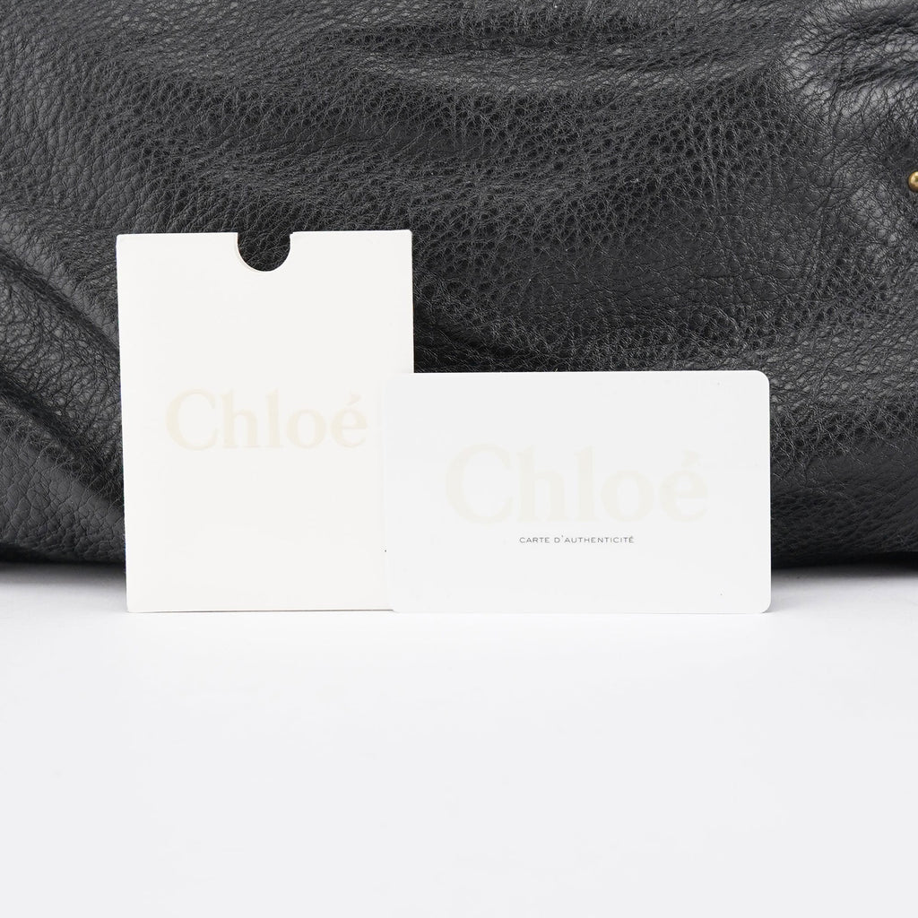 Black Leather Paddington Tote Bag