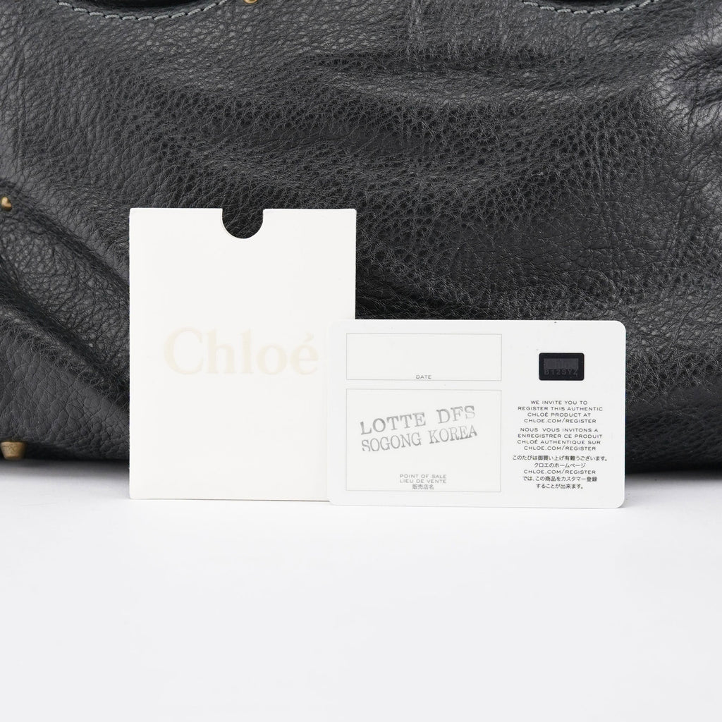 Black Leather Paddington Tote Bag
