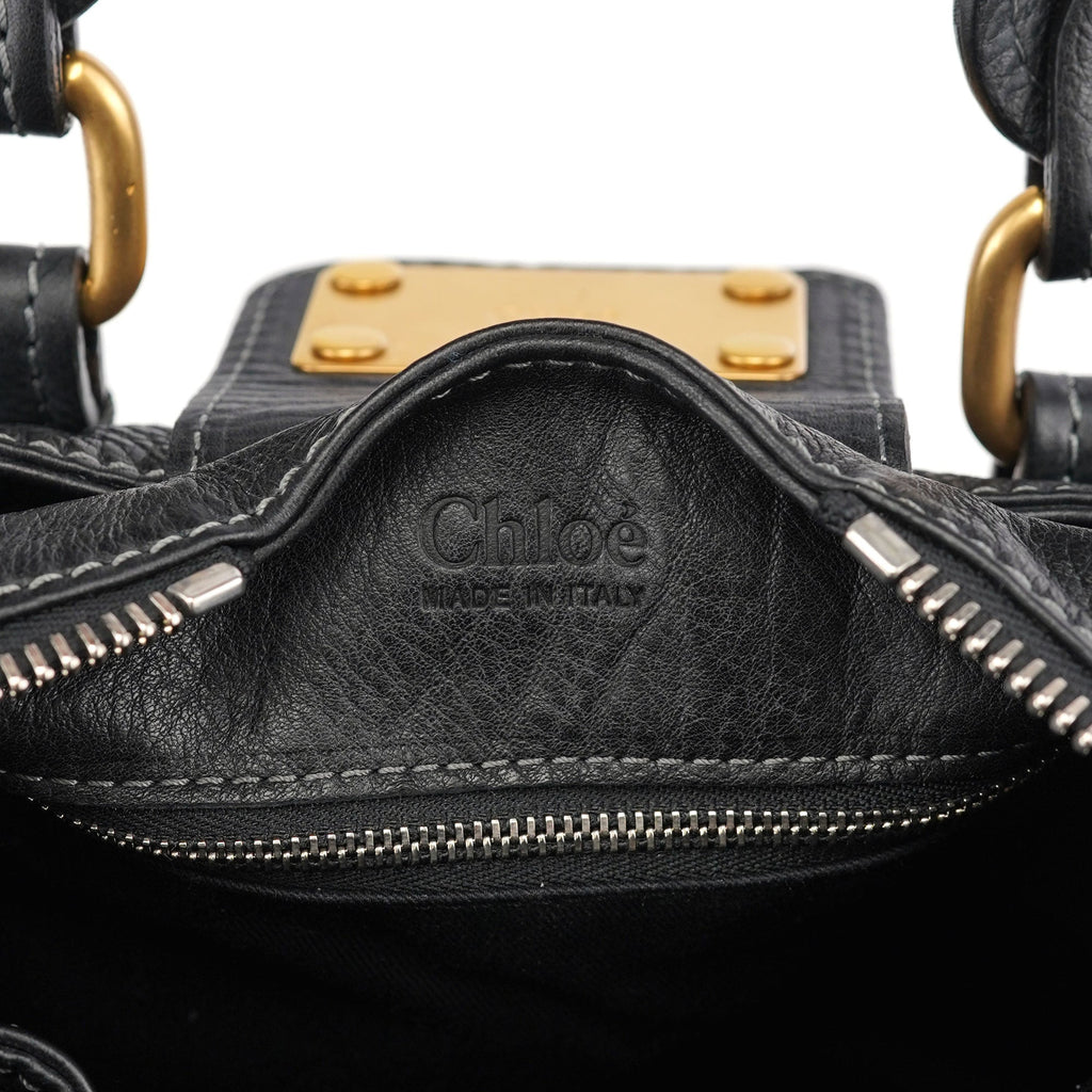 Black Leather Paddington Tote Bag