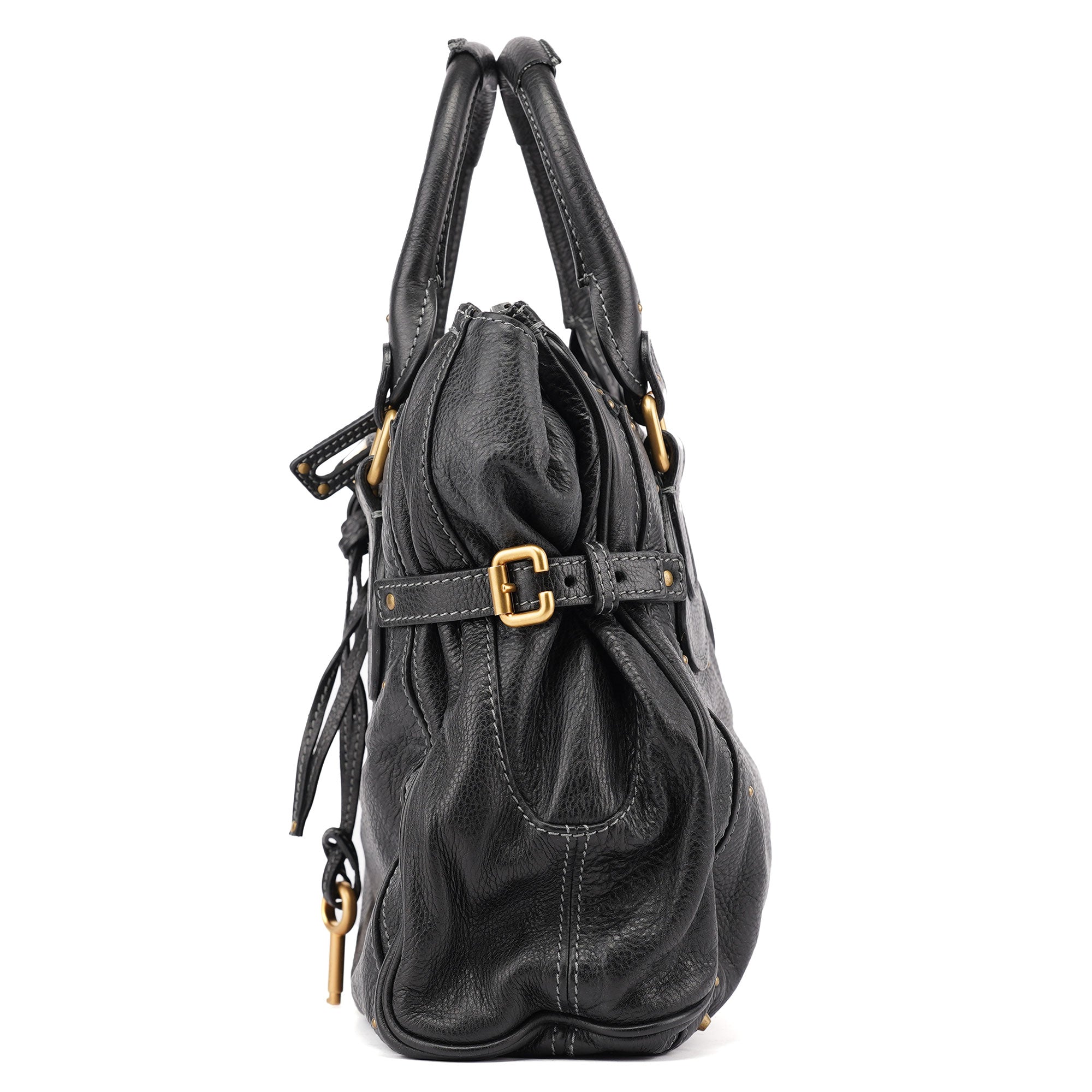 Black Leather Paddington Tote Bag