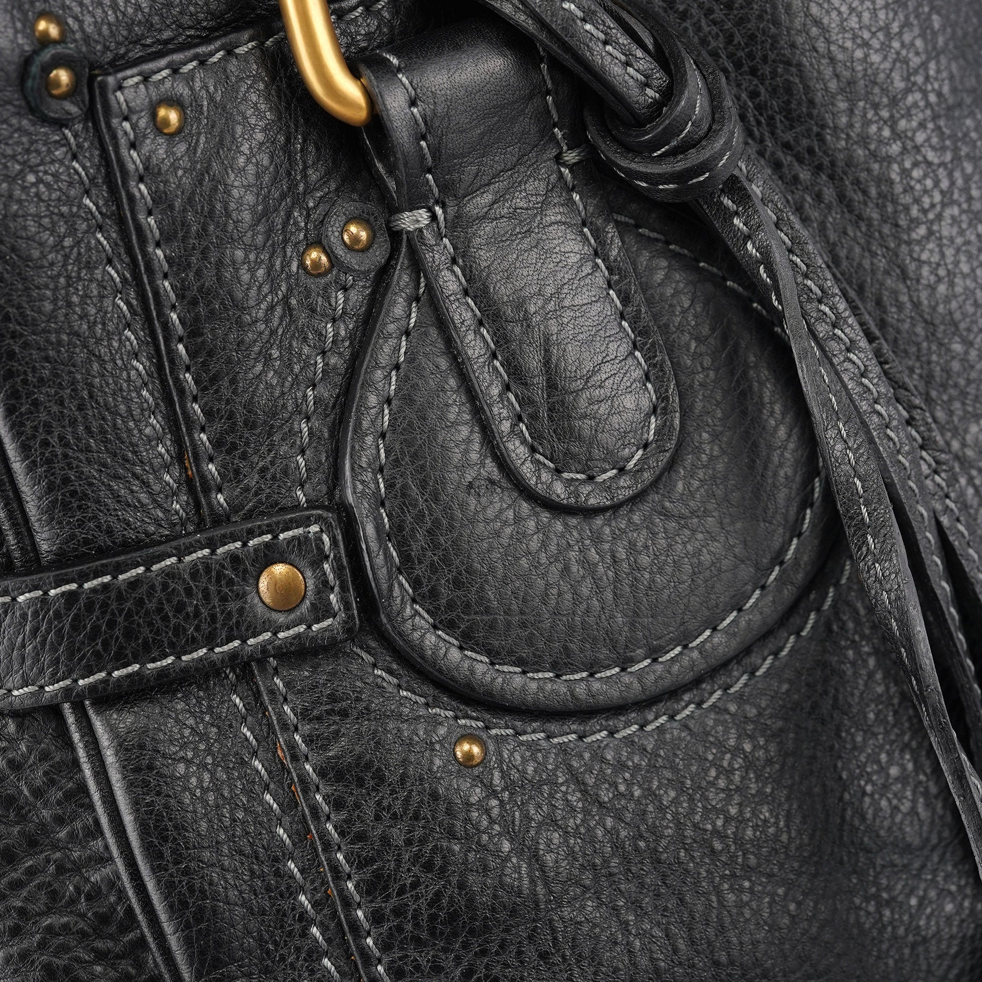 Black Leather Paddington Tote Bag
