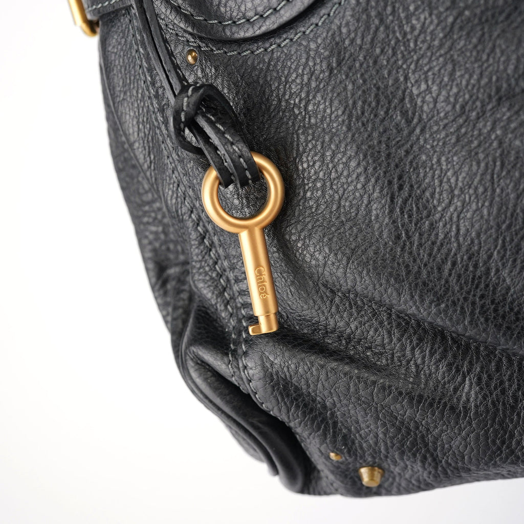 Black Leather Paddington Tote Bag