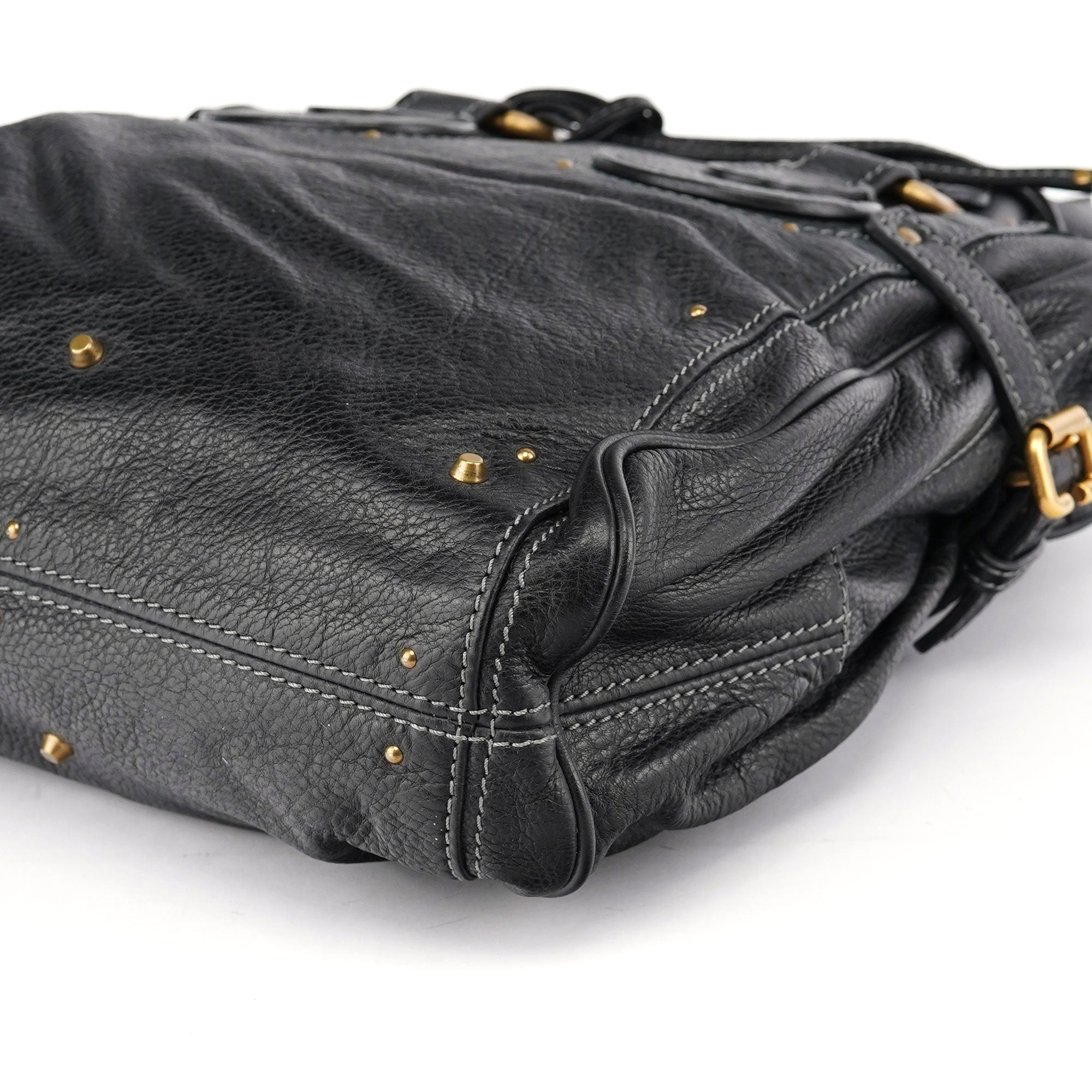 Black Leather Paddington Tote Bag
