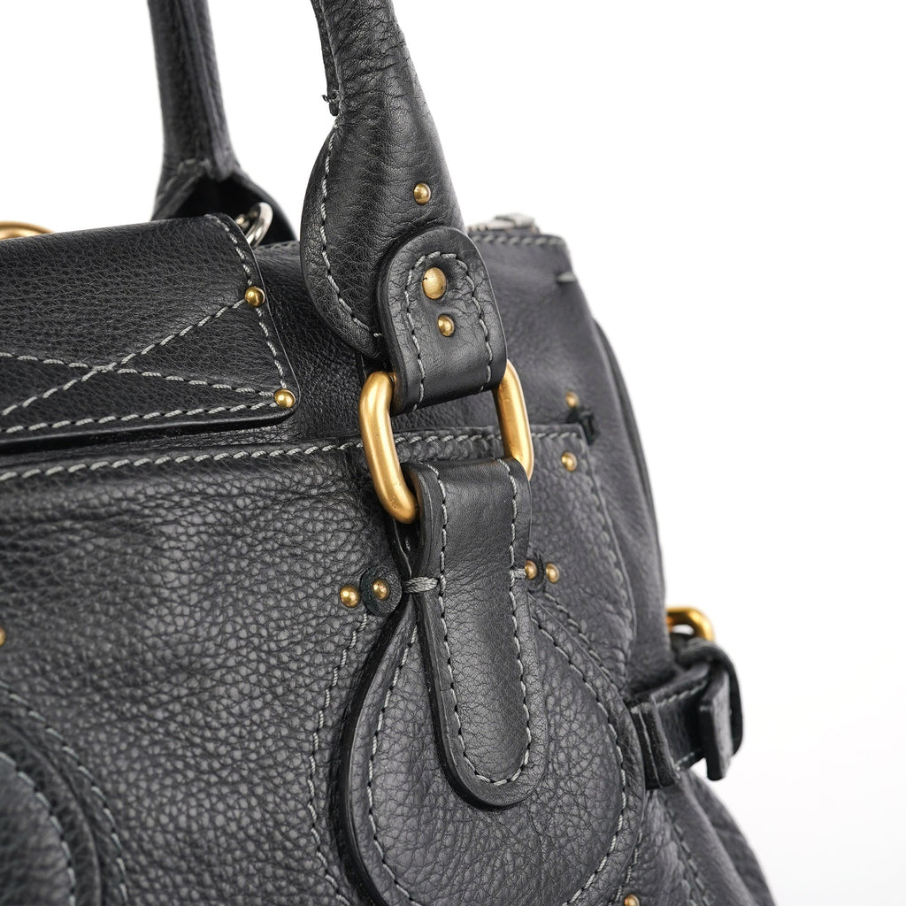 Black Leather Paddington Tote Bag