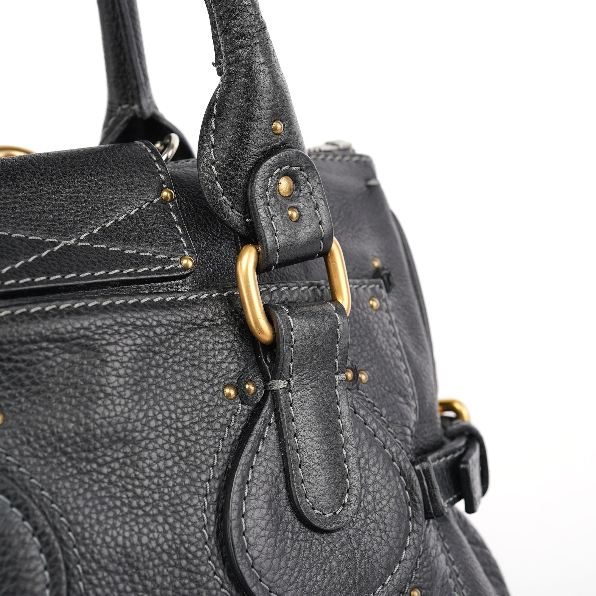 Black Leather Paddington Tote Bag