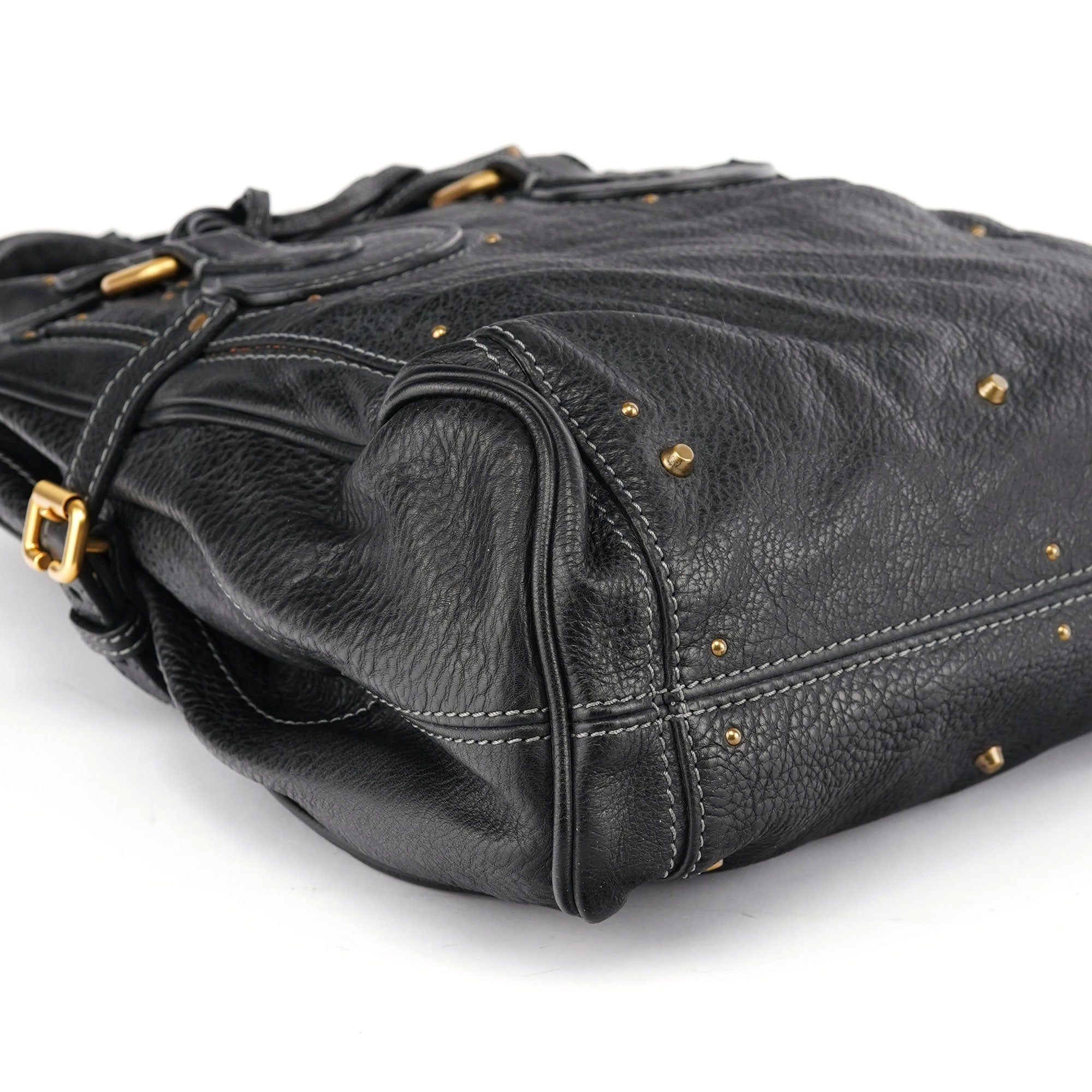 Black Leather Paddington Tote Bag