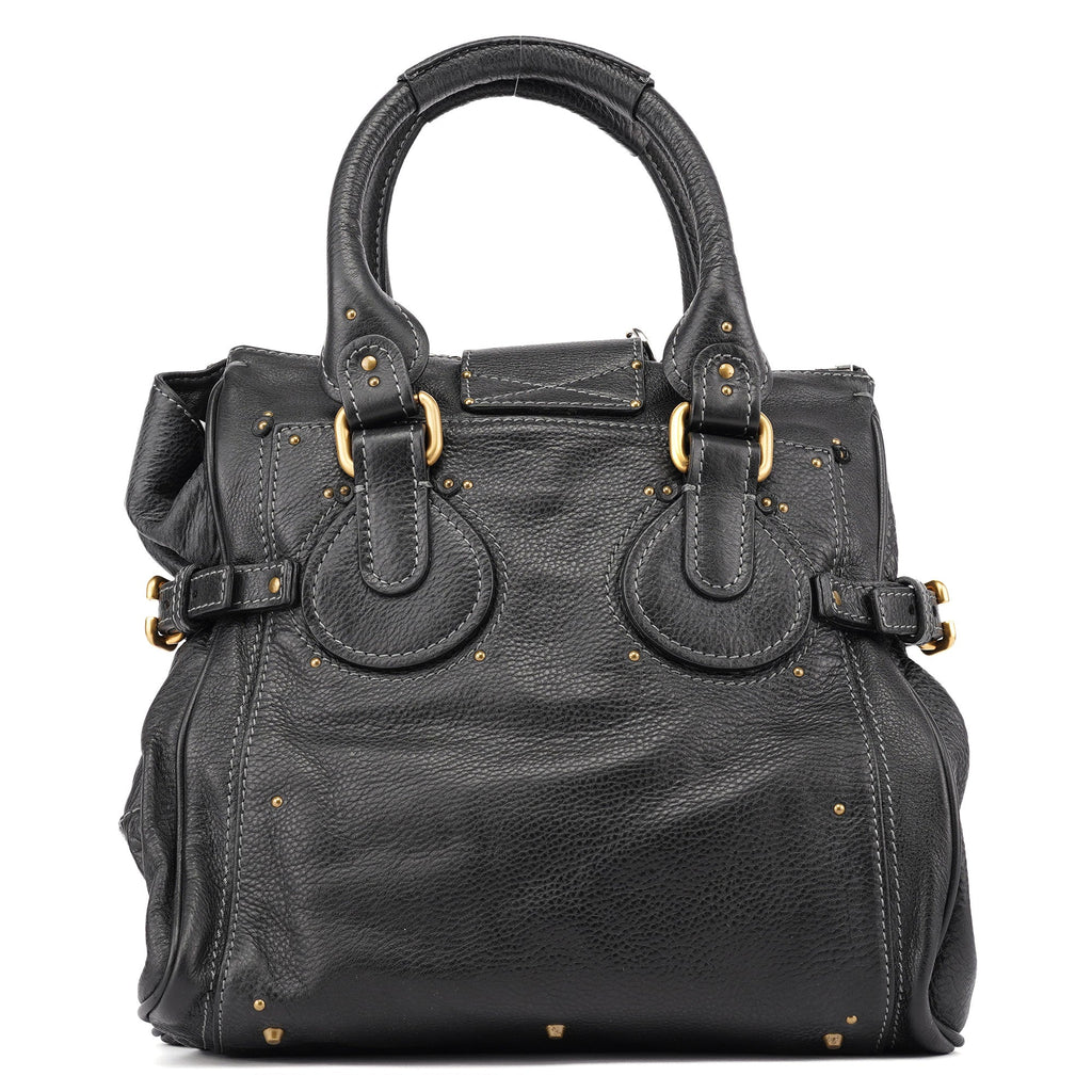 Black Leather Paddington Tote Bag