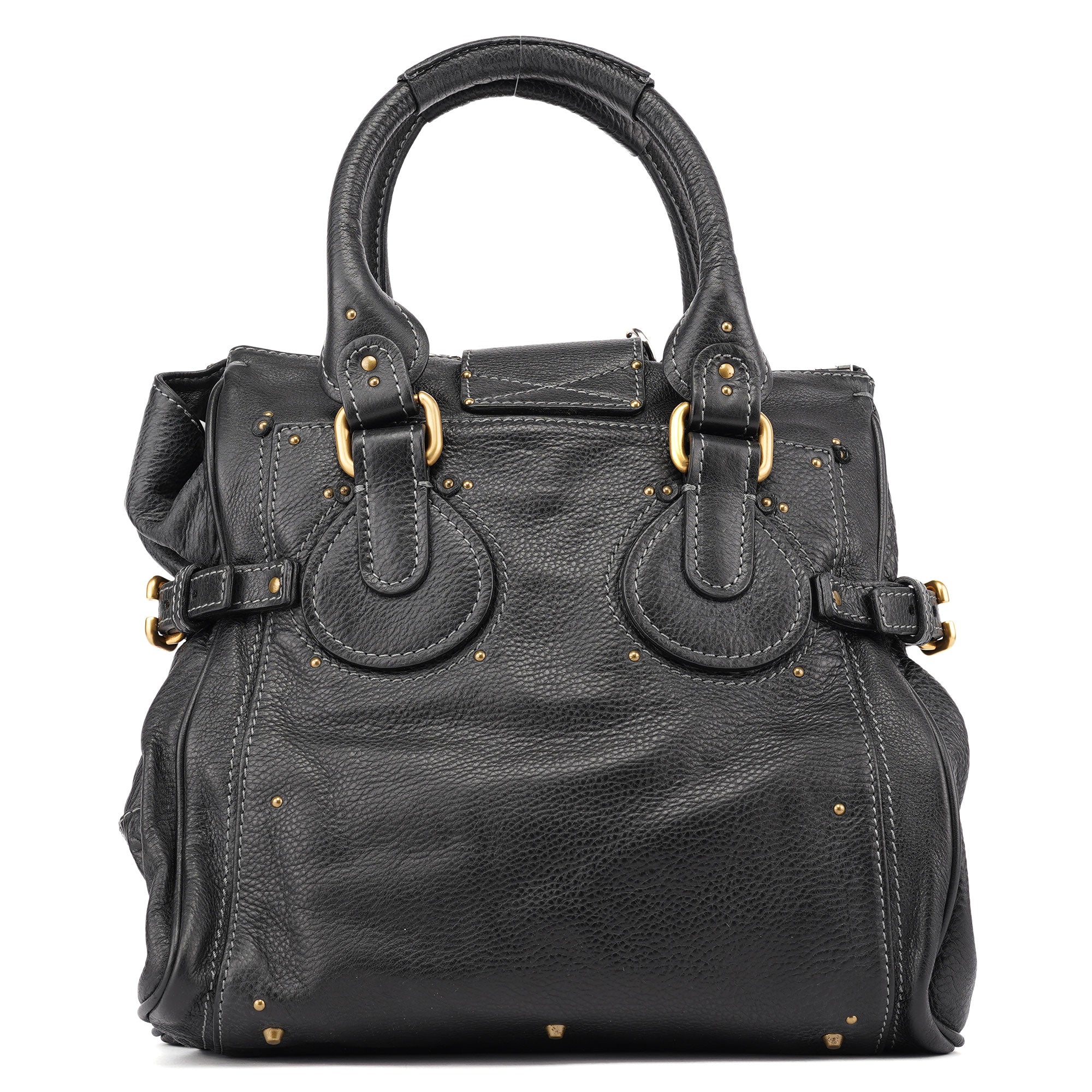 Black Leather Paddington Tote Bag
