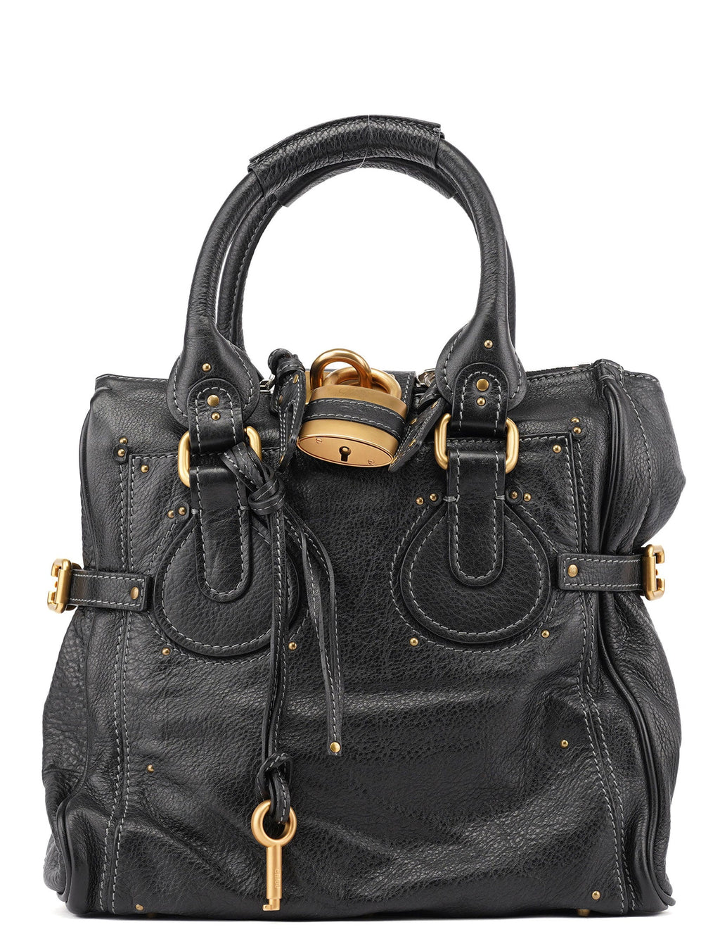 Black Leather Paddington Tote Bag