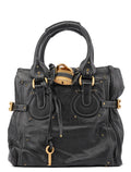 Black Leather Paddington Tote Bag