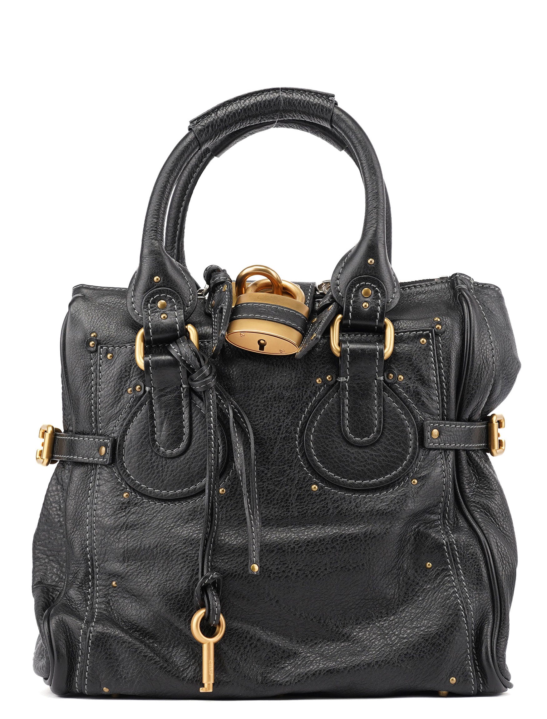 Black Leather Paddington Tote Bag