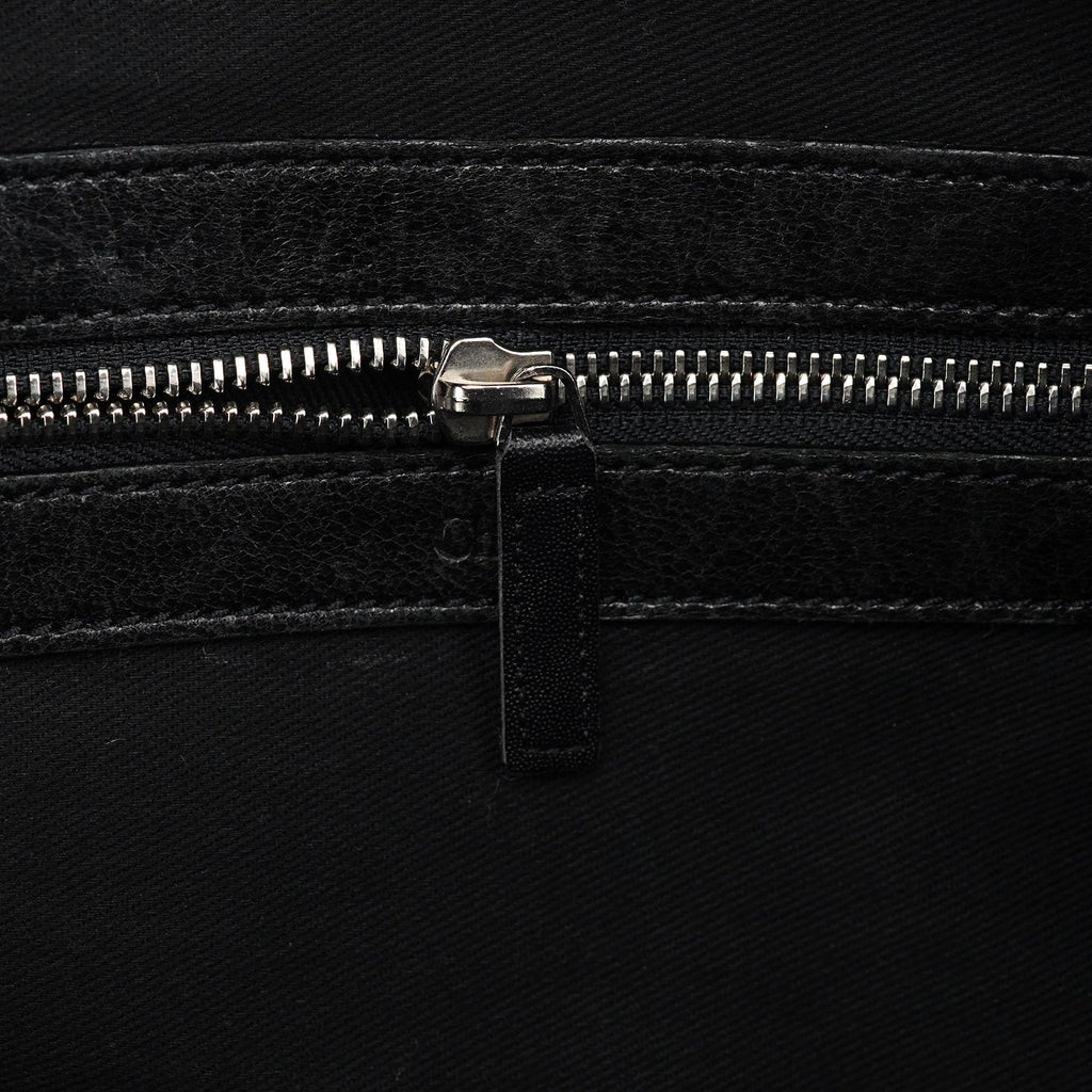 Black Leather Paddington Tote Bag