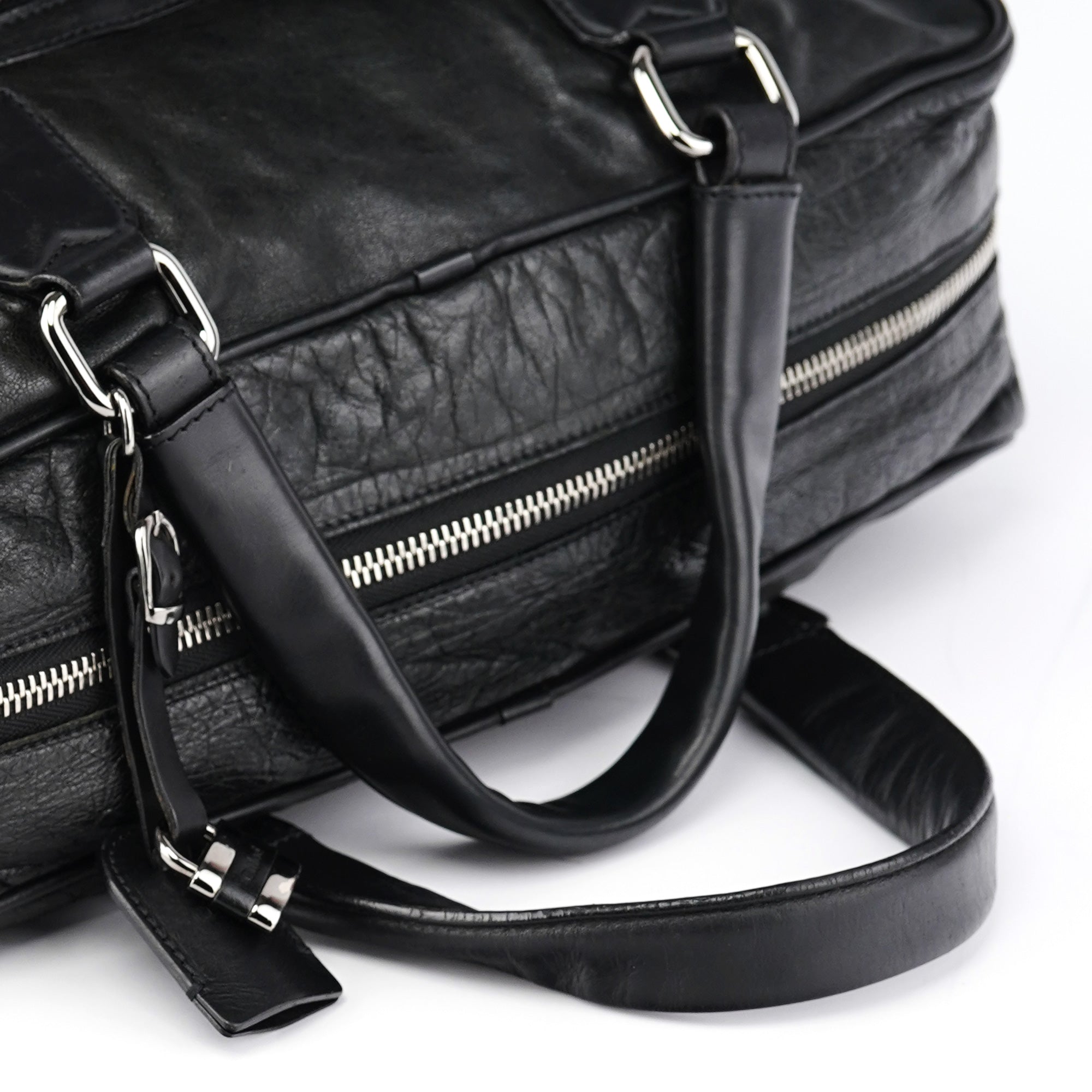 Black Leather Paddington Tote Bag