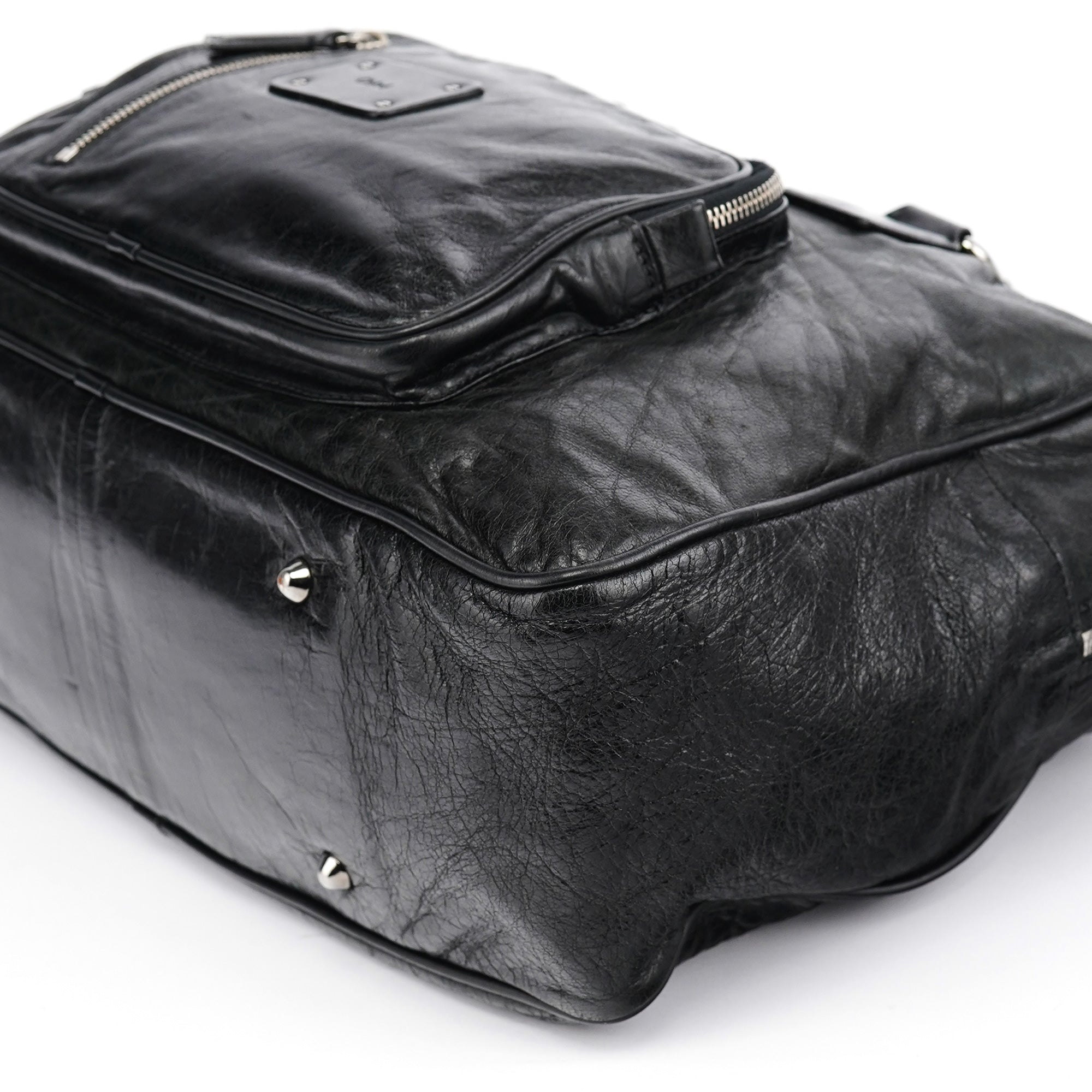 Black Leather Paddington Tote Bag